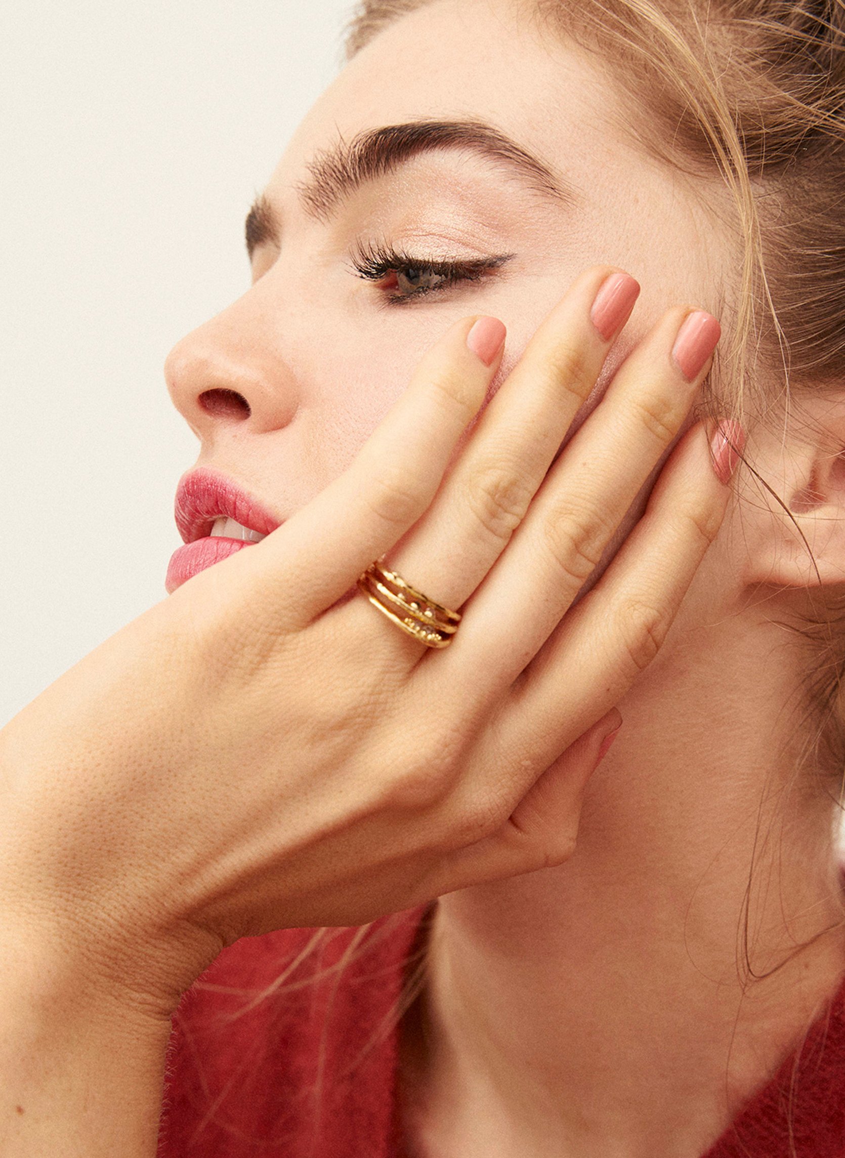 Bague tryptique avec cristaux en laiton doré seleya HIPANEMA Doré