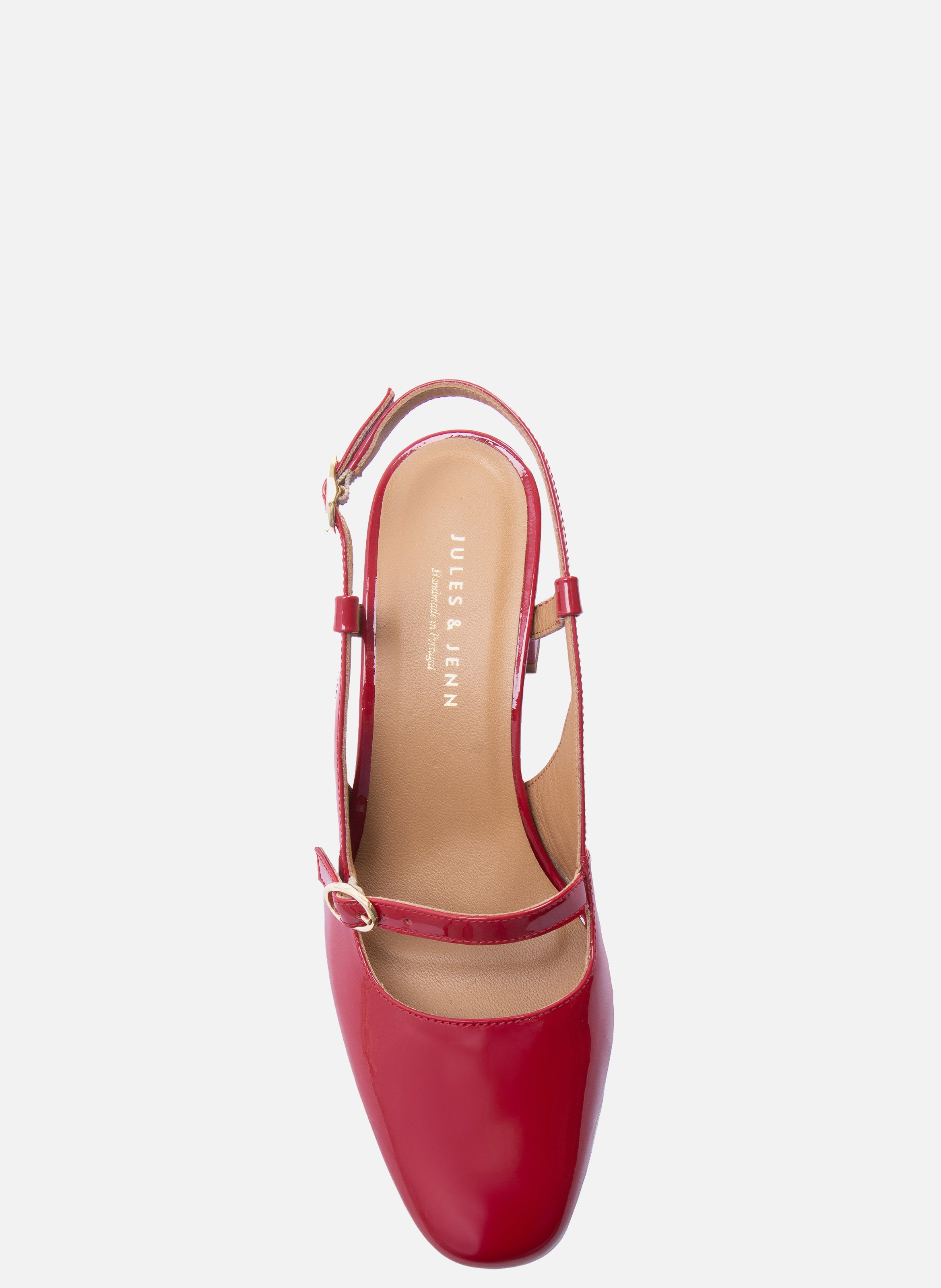 Escarpins slingback cuir vernis JULES & JENN Rouge