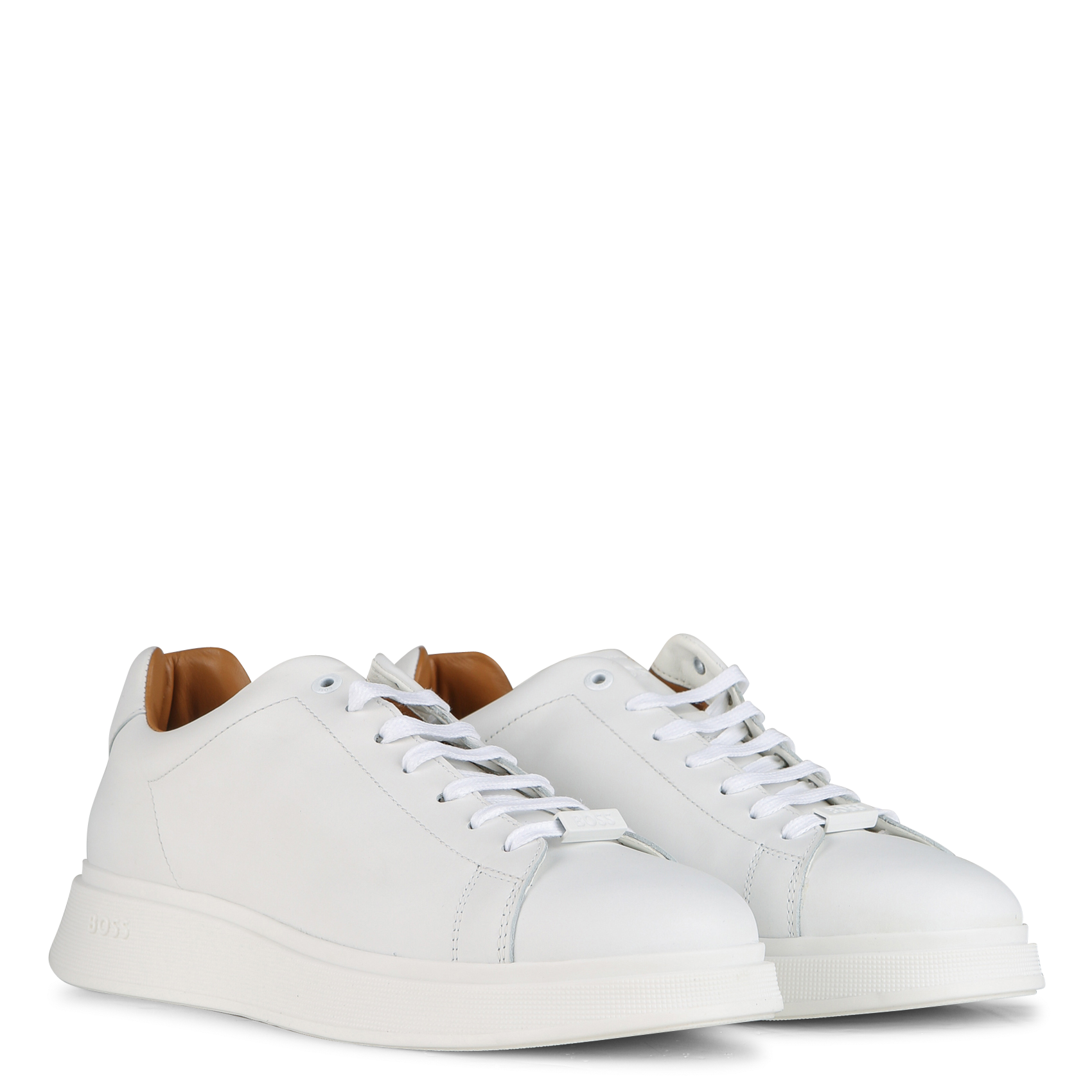 Baskets basses en cuir BOSS Blanc