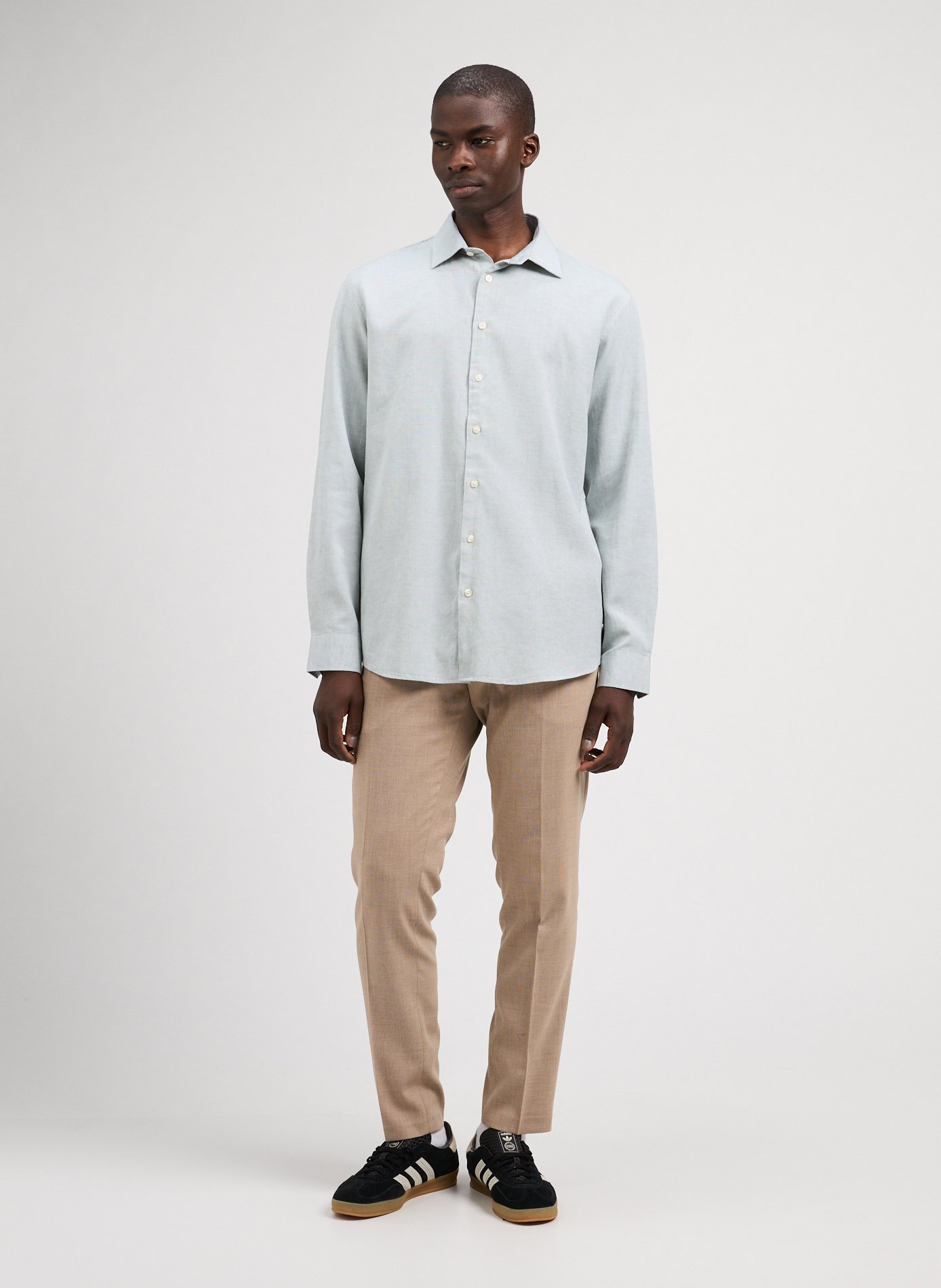 Straight long-sleeved shirt SELECTED Green