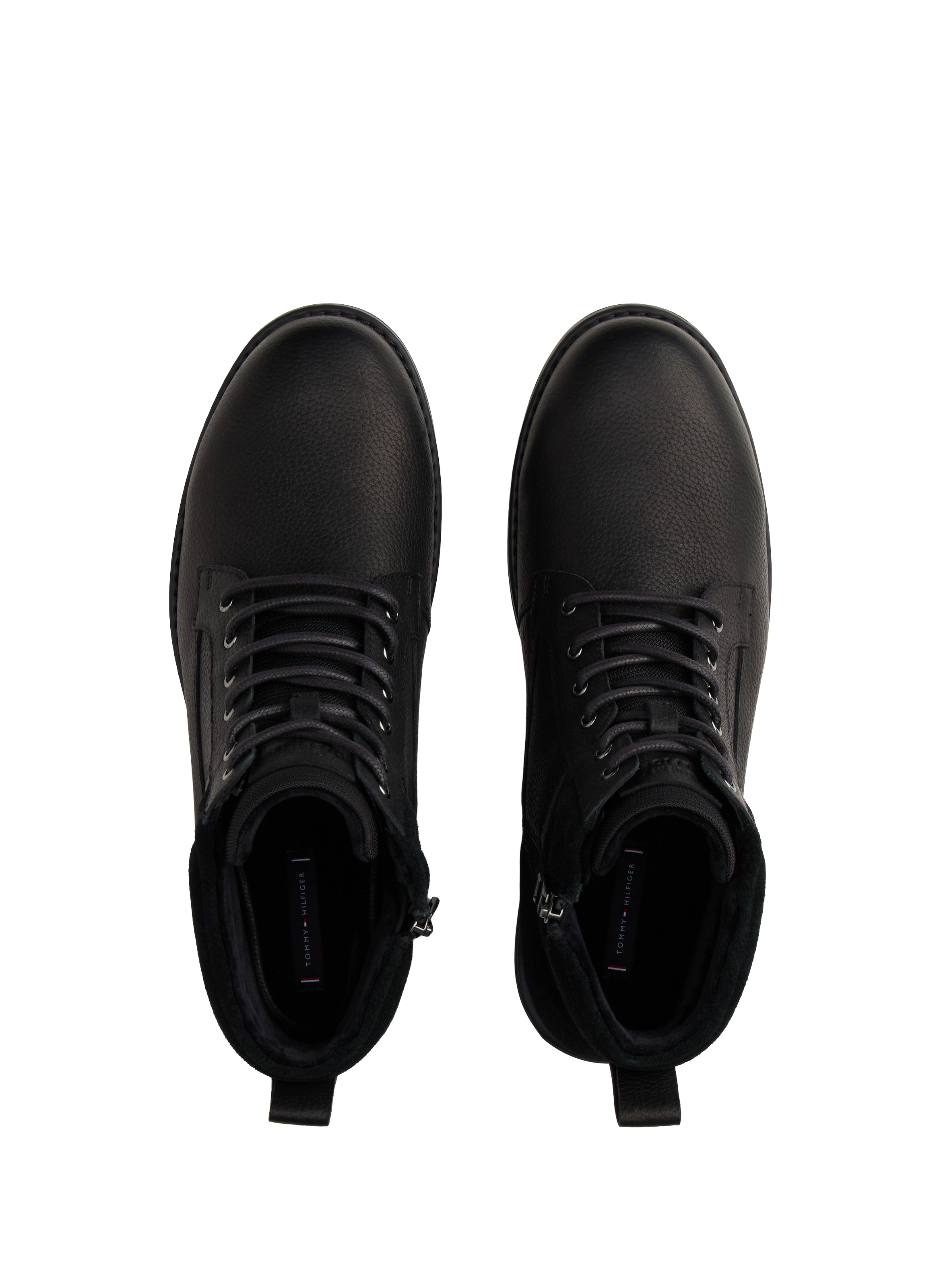 Lace-up leather boots TOMMY HILFIGER Black