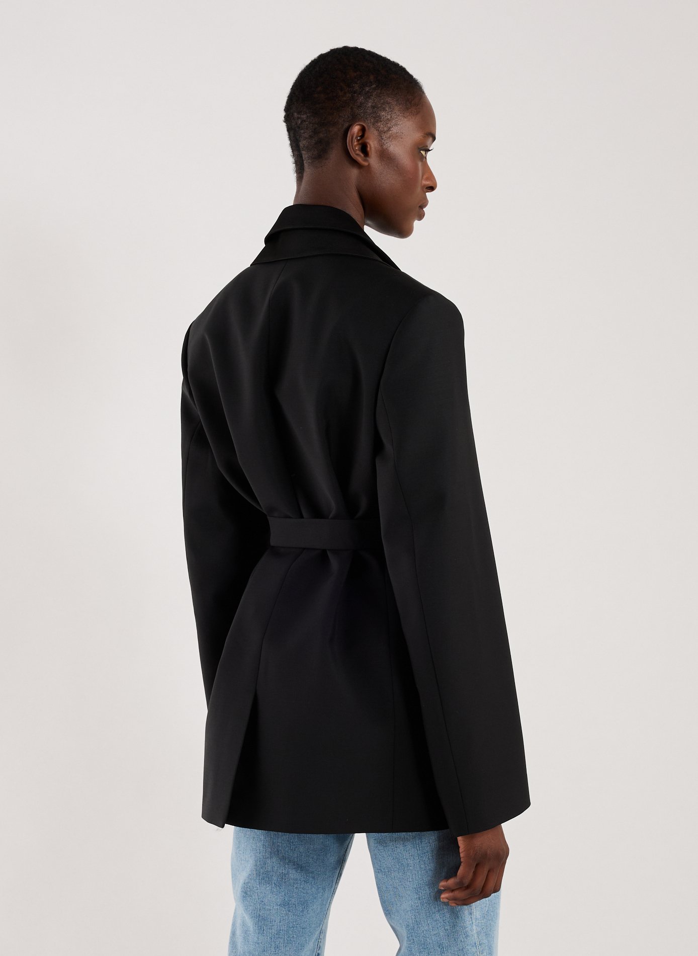 Veste de costume à revers en satin ROHE FRAMES Noir