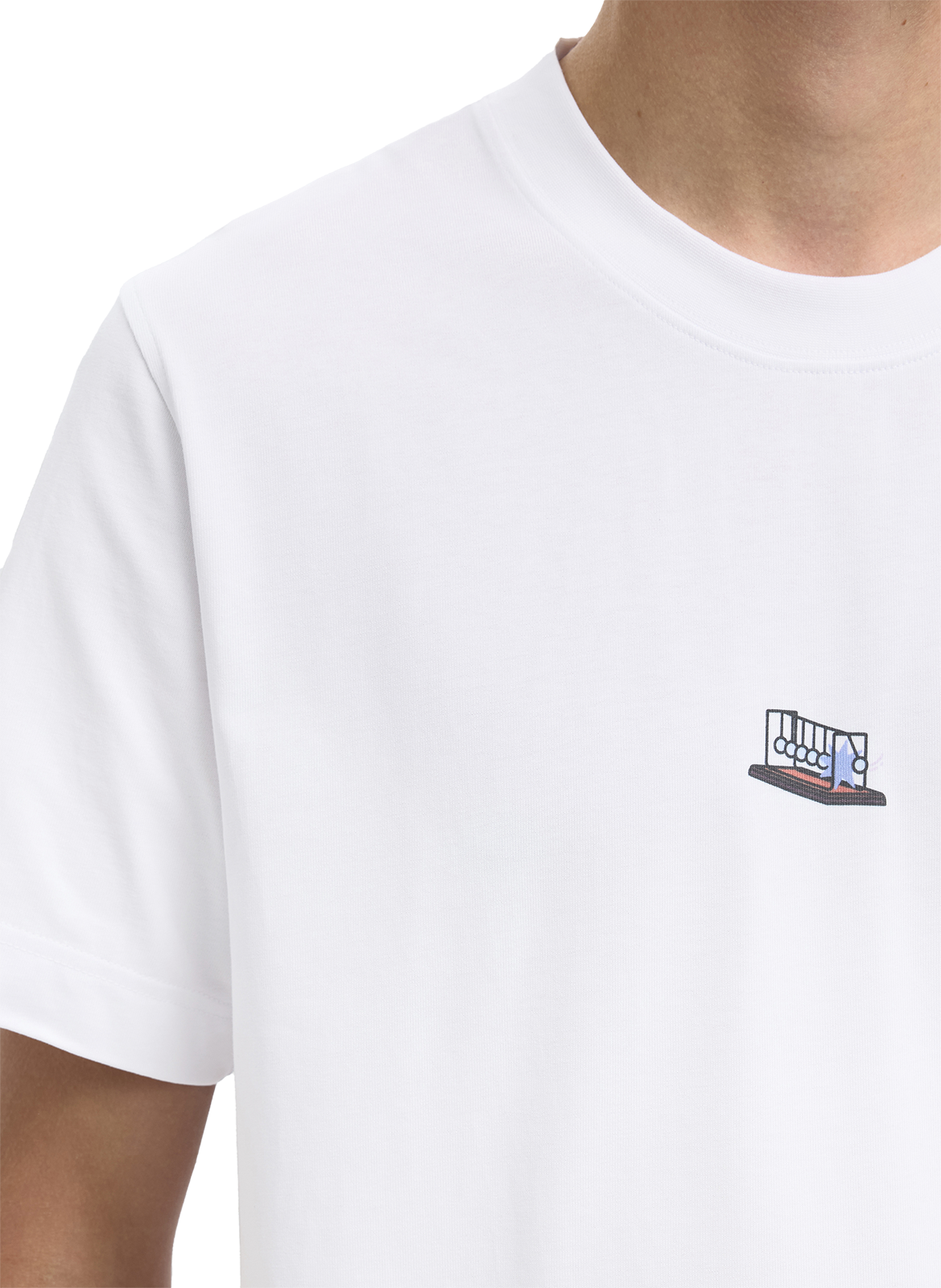 T-shirt droit imprimé en coton biologique SELECTED Blanc