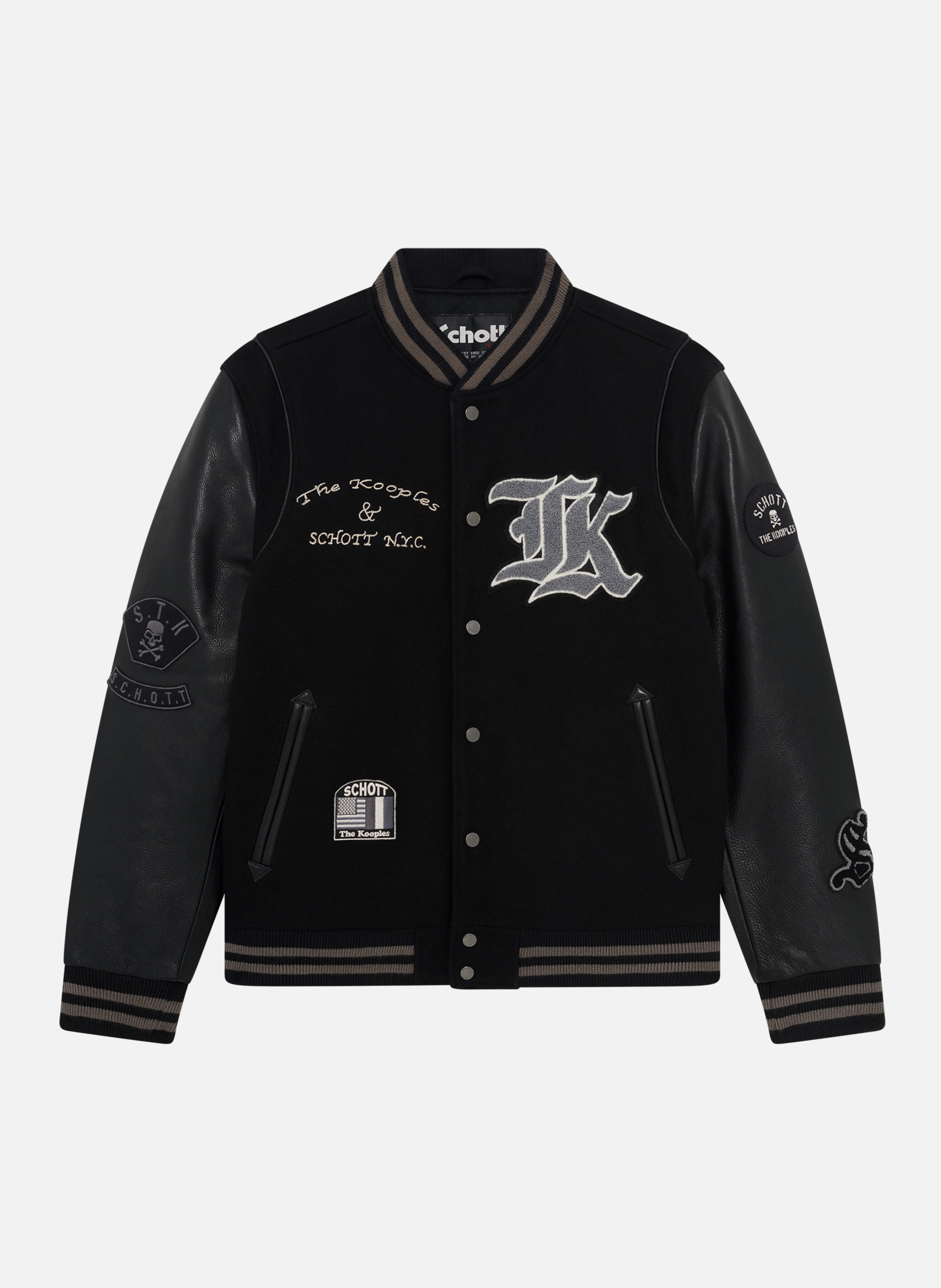 Blouson varsity en cuir THE KOOPLES Noir