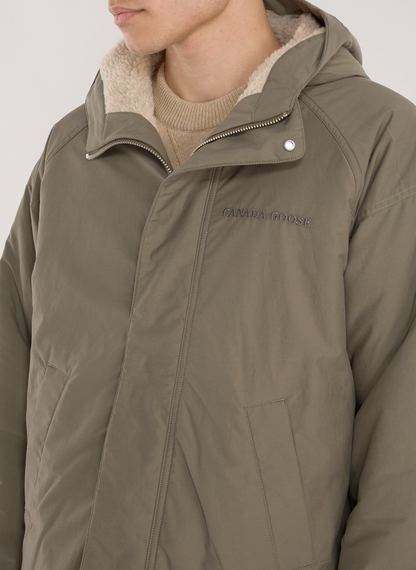 Veste réversible à capuche en laine mélangée CANADA GOOSE Beige