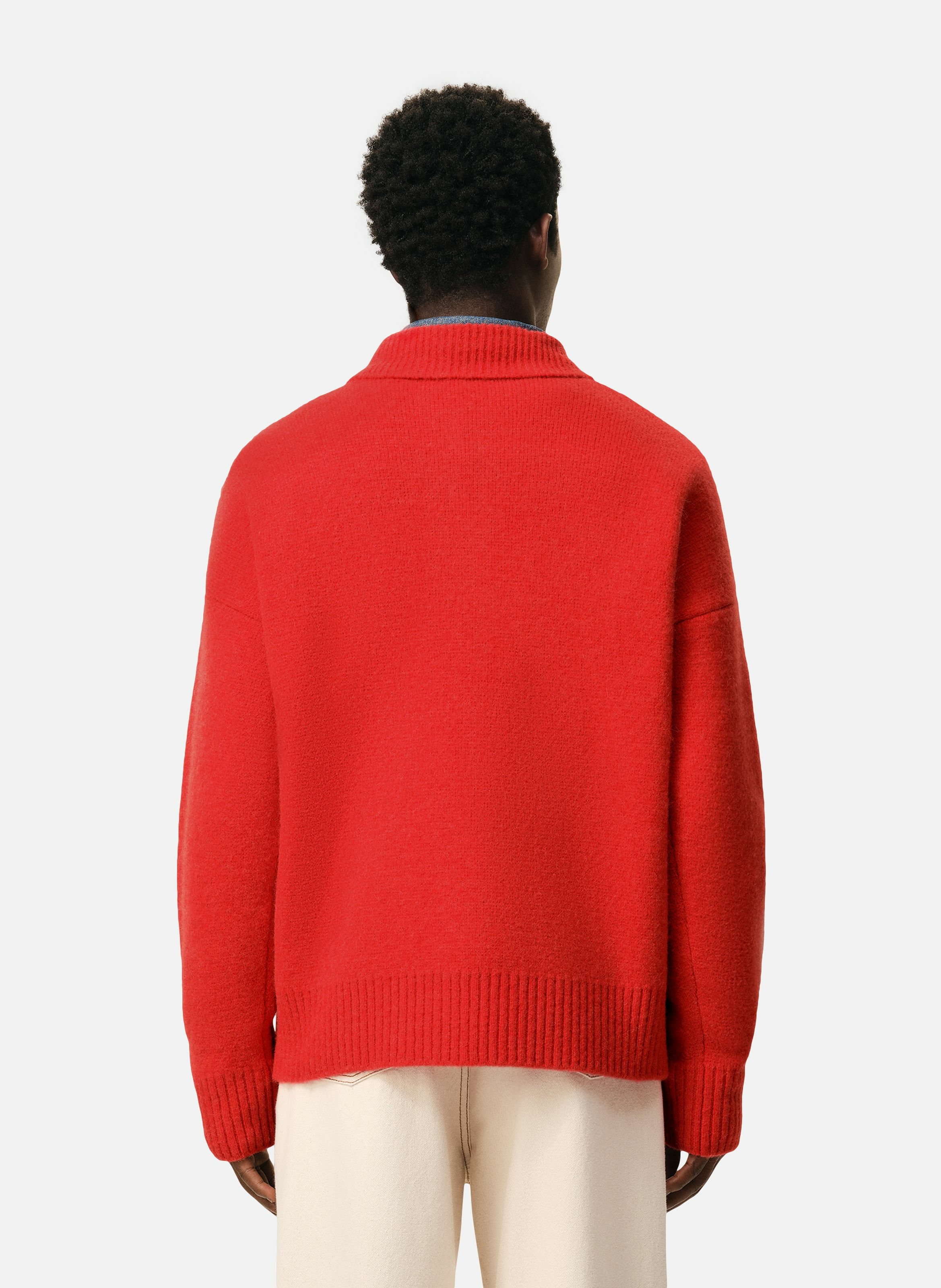 Polo ami de coeur en alpaga unisexe AMI PARIS Rouge