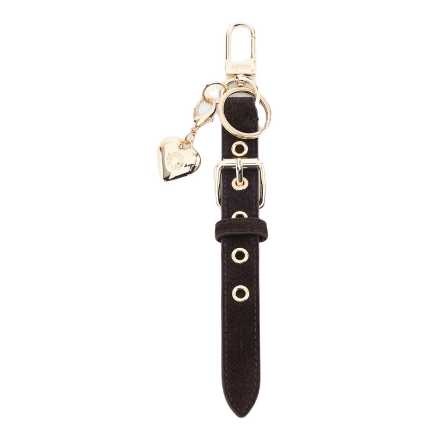 Porté clés en cuir MAJE Marron