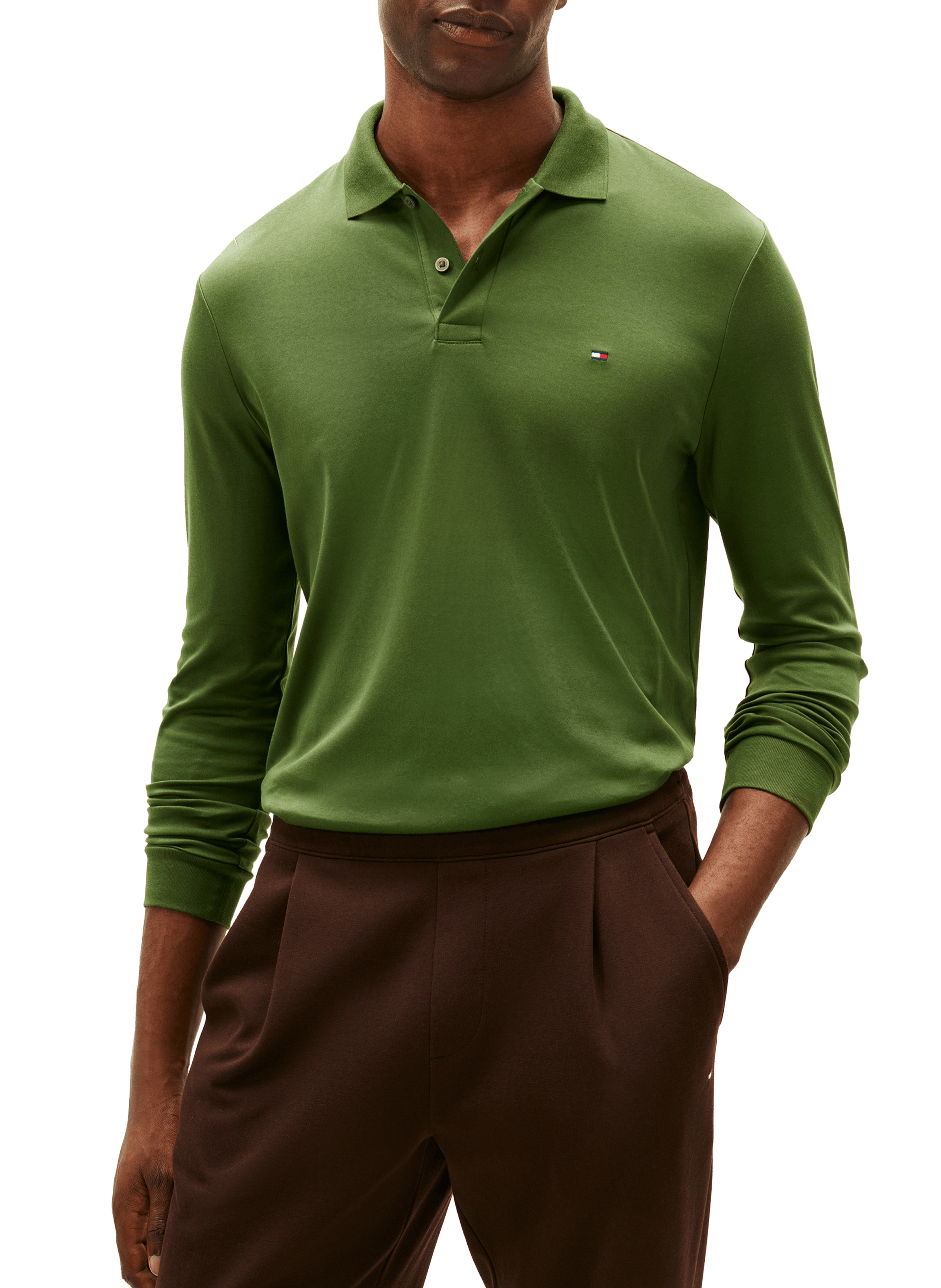 TOMMY HILFIGER Polo manches longues  Vert