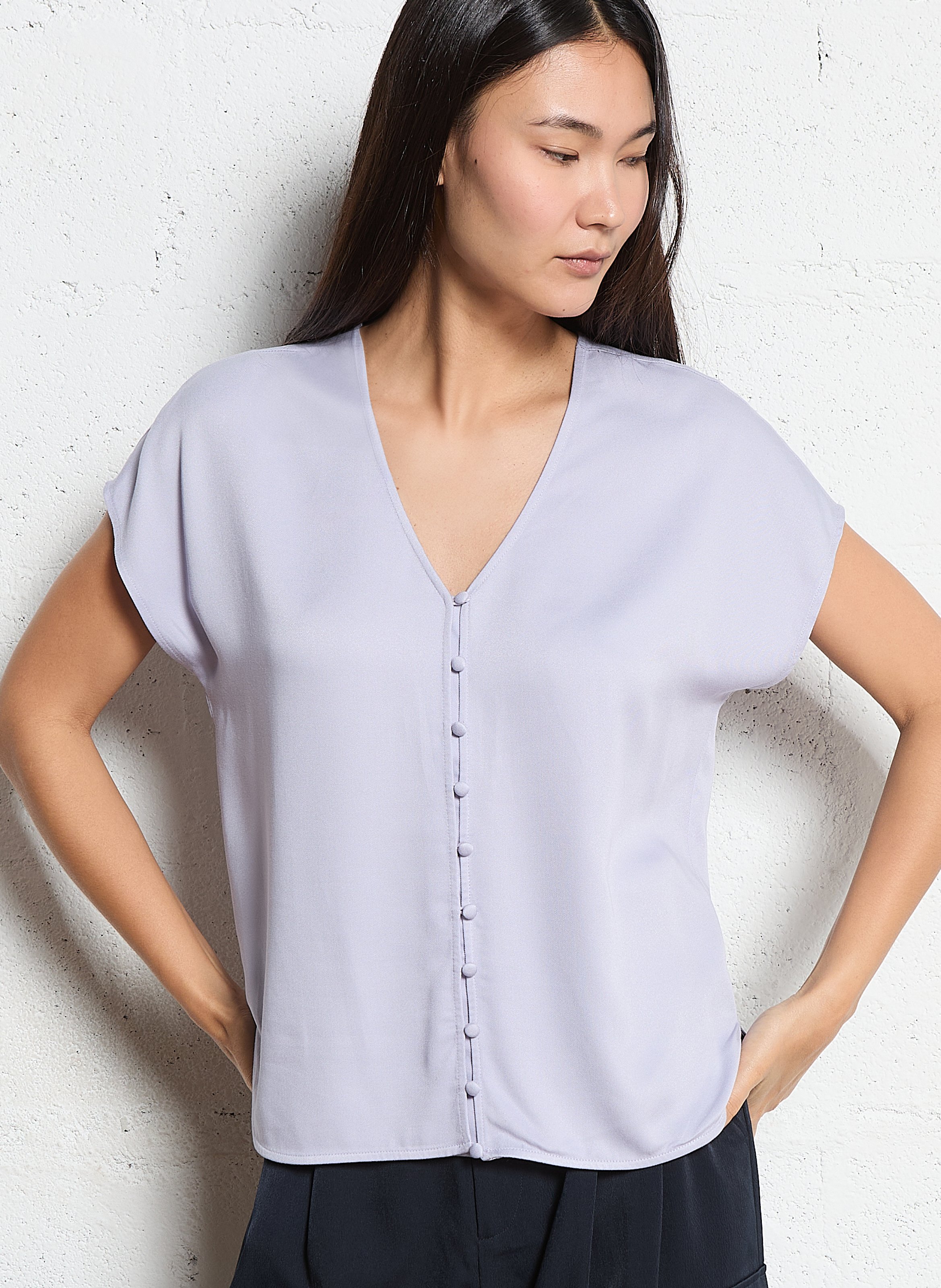 Top ample col V IKKS Violet