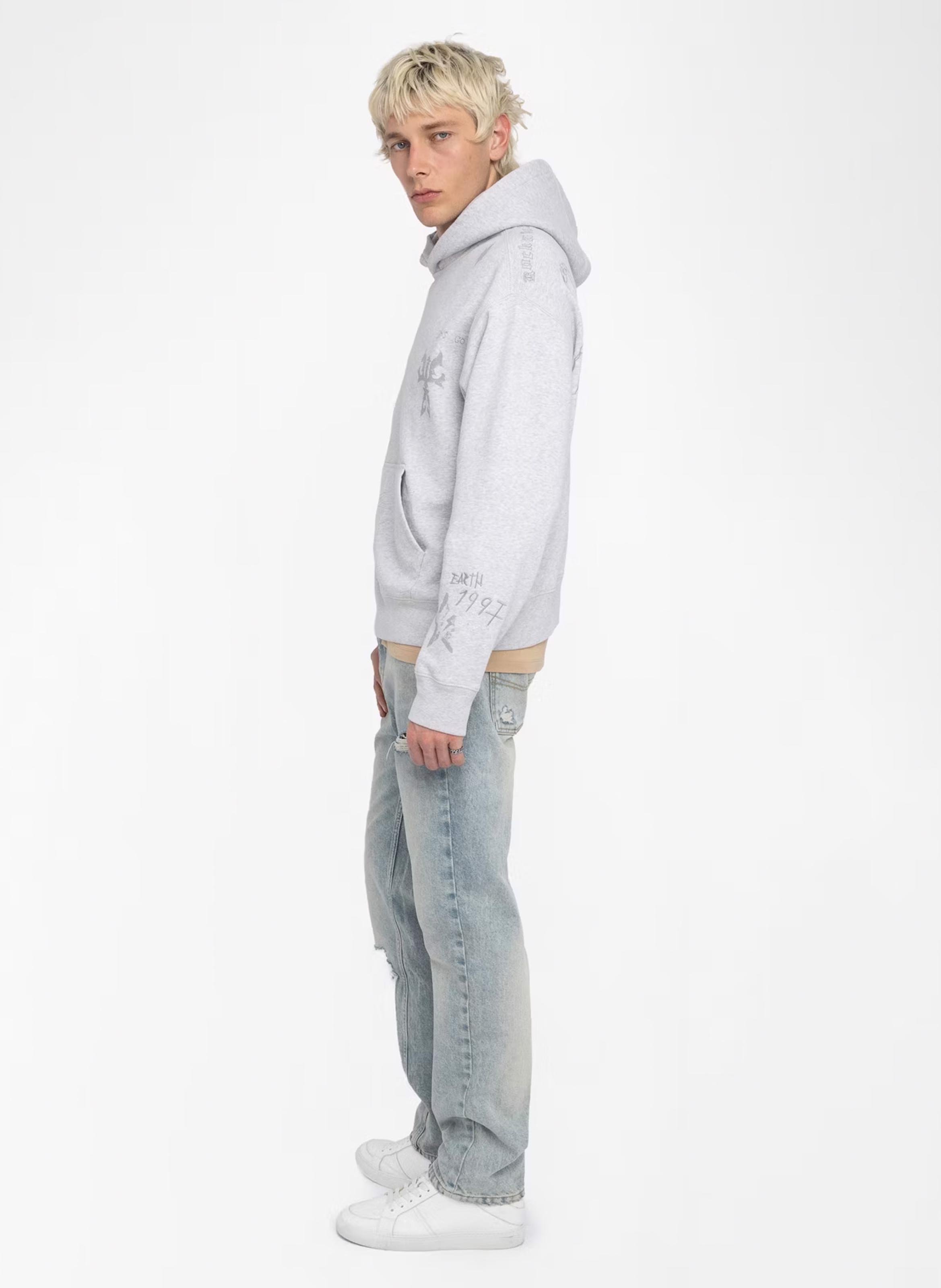 Sweat à capuche en coton imprimé sacha ZADIG&VOLTAIRE Gris