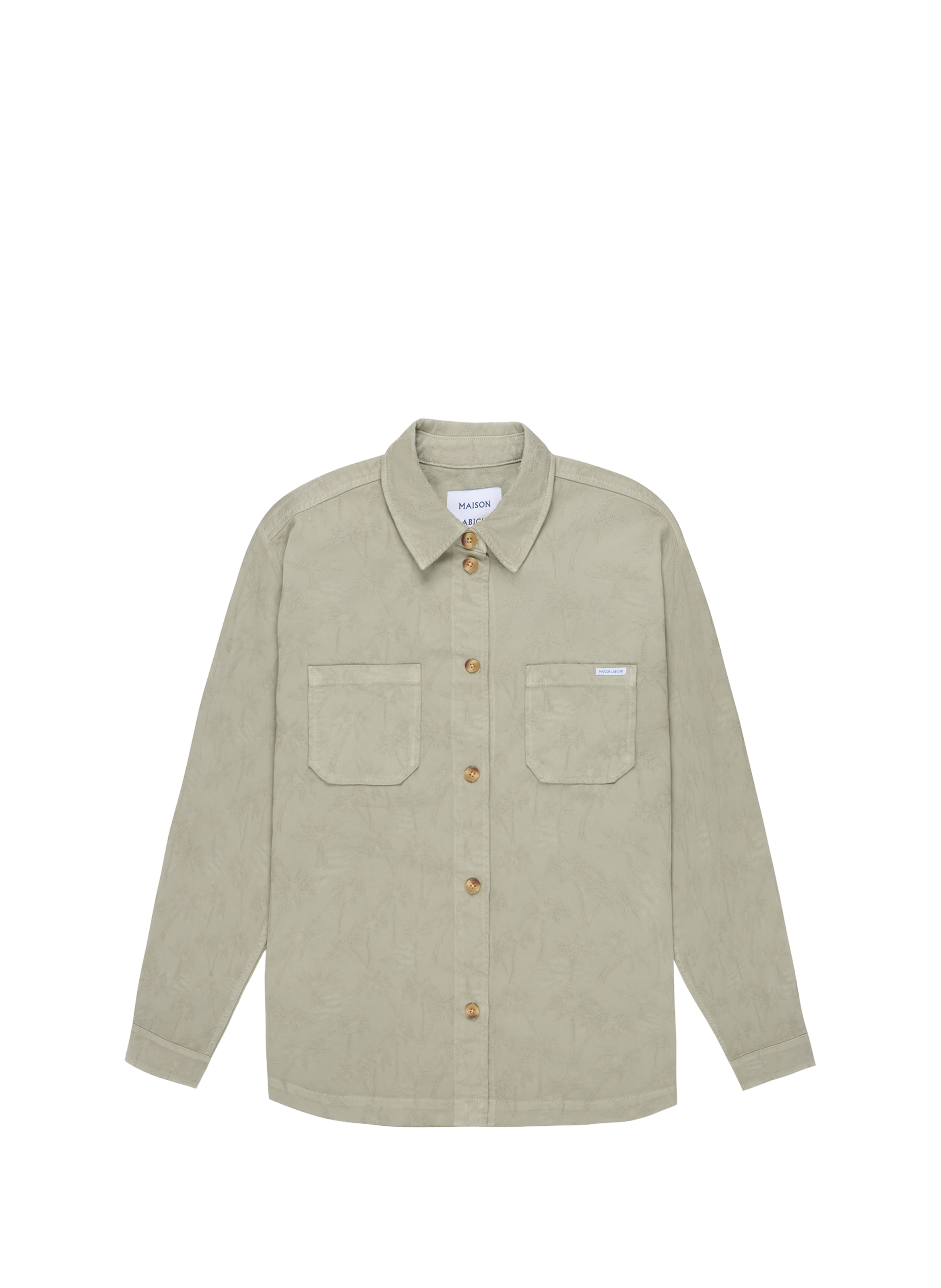 Chemise Monge jacquard palmiers en coton MAISON LABICHE Beige