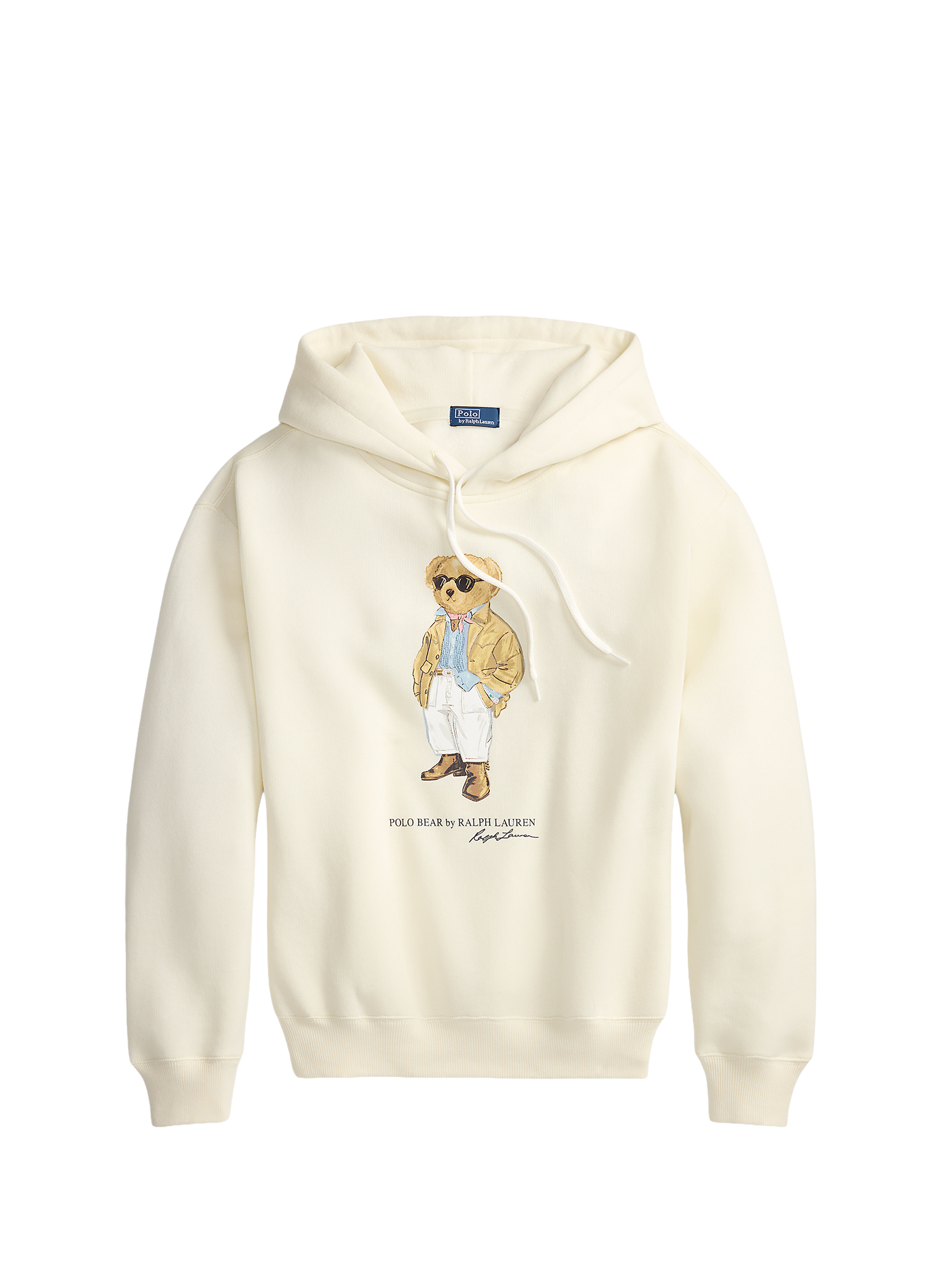 Hoodie à capuche imprimé en coton POLO RALPH LAUREN Beige