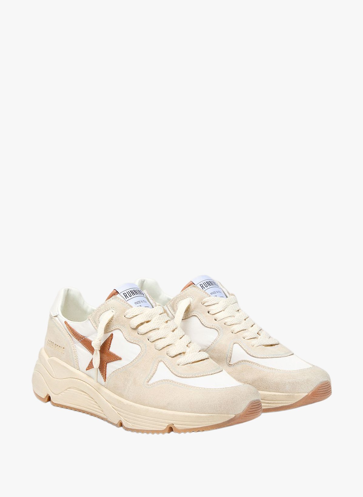 Basket à lacet Running Sole motif étoile en cuir