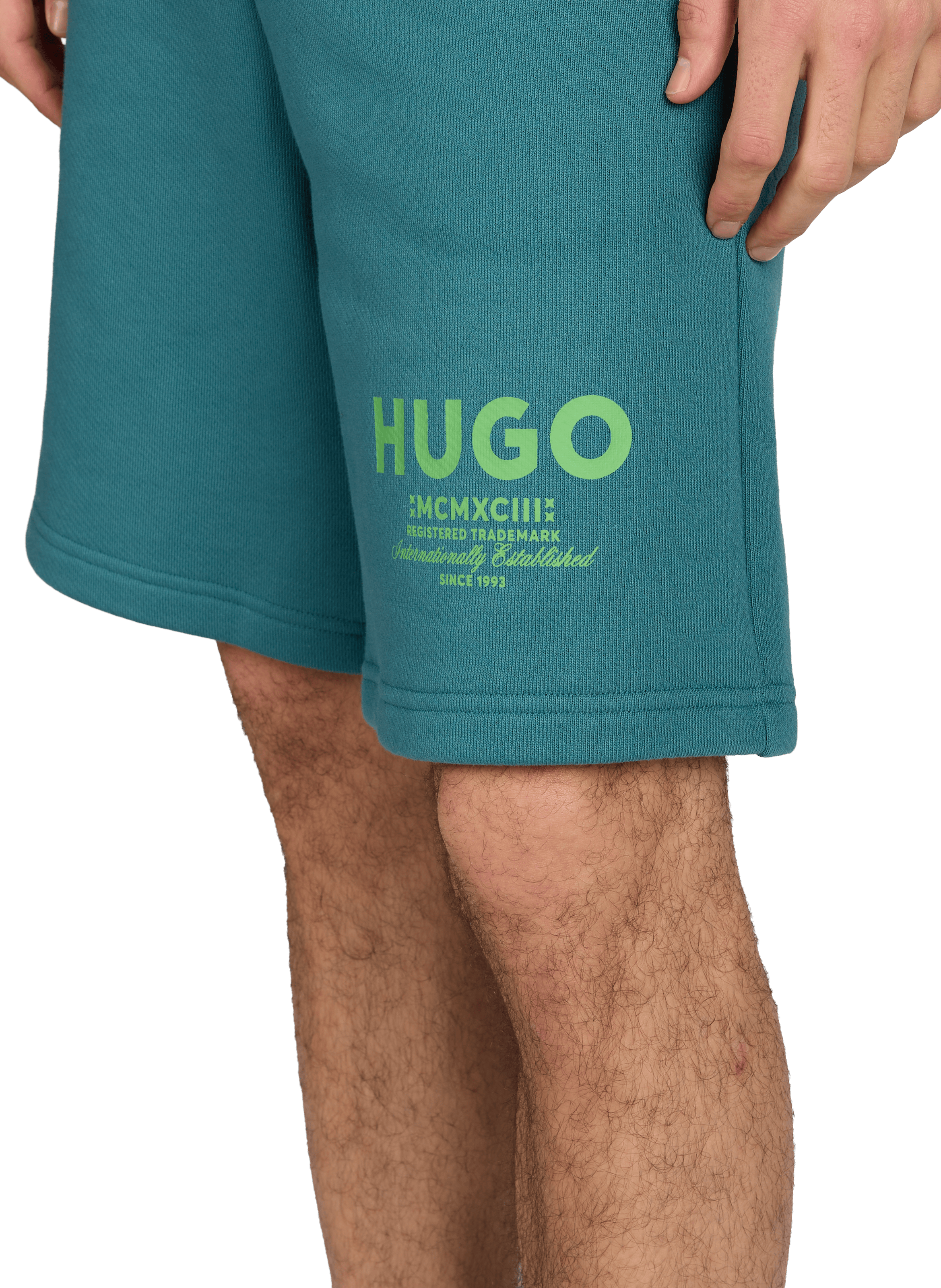 Plain cotton shorts HUGO BLUE Blue