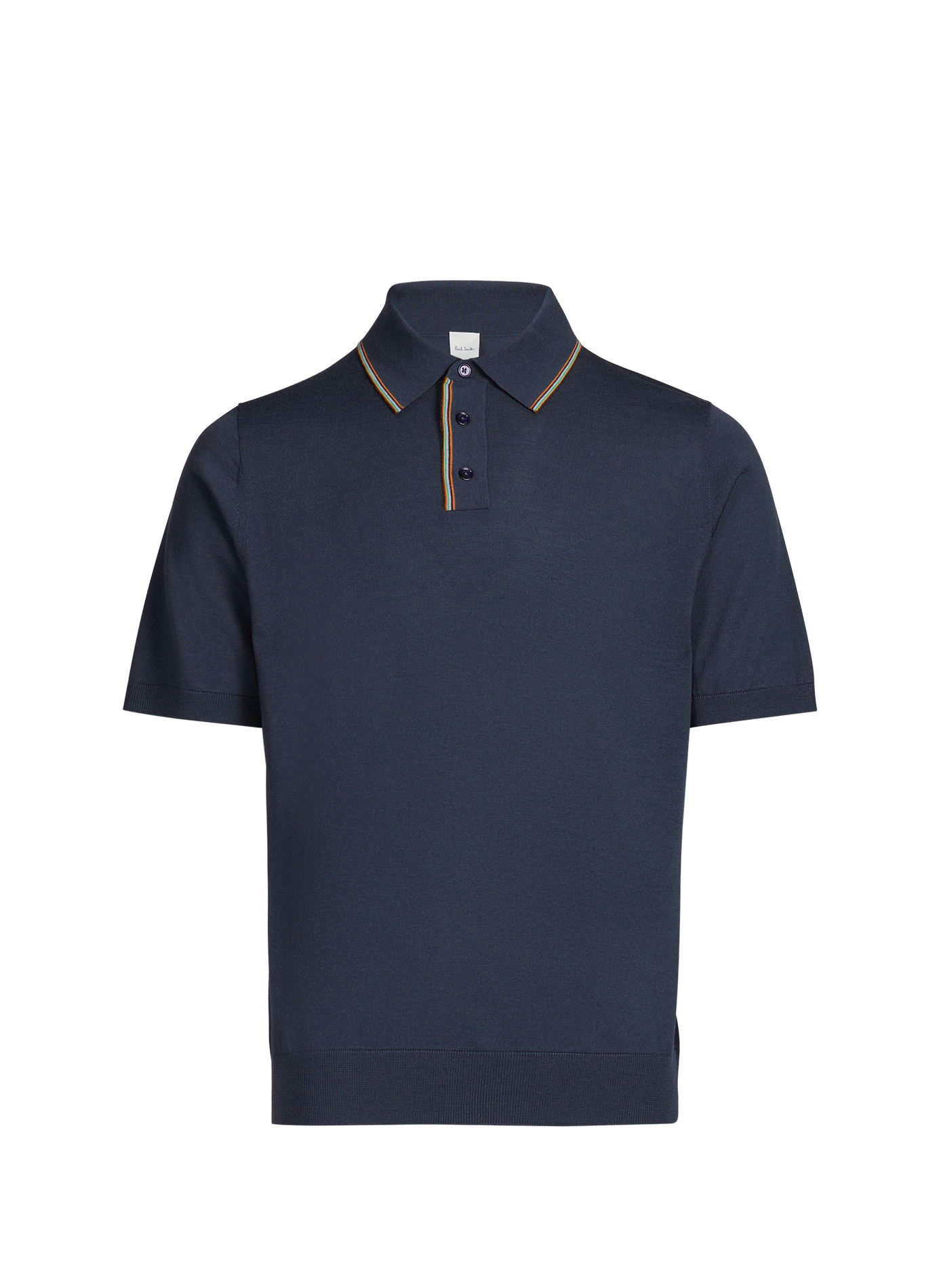 Short-sleeved merino wool polo. PAUL SMITH Grey