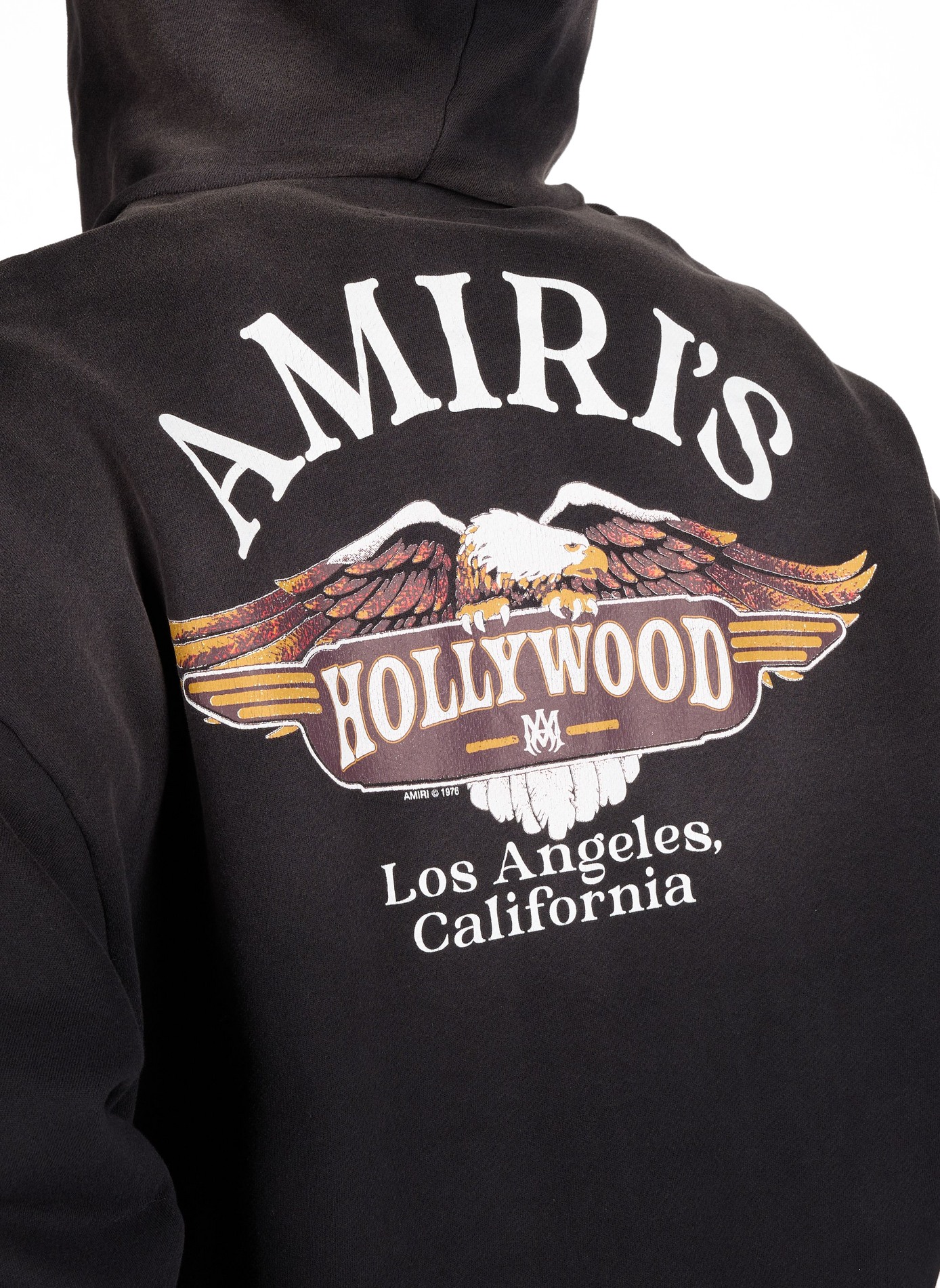 Oversized zip-up cotton hoodie with hood AMIRI Black