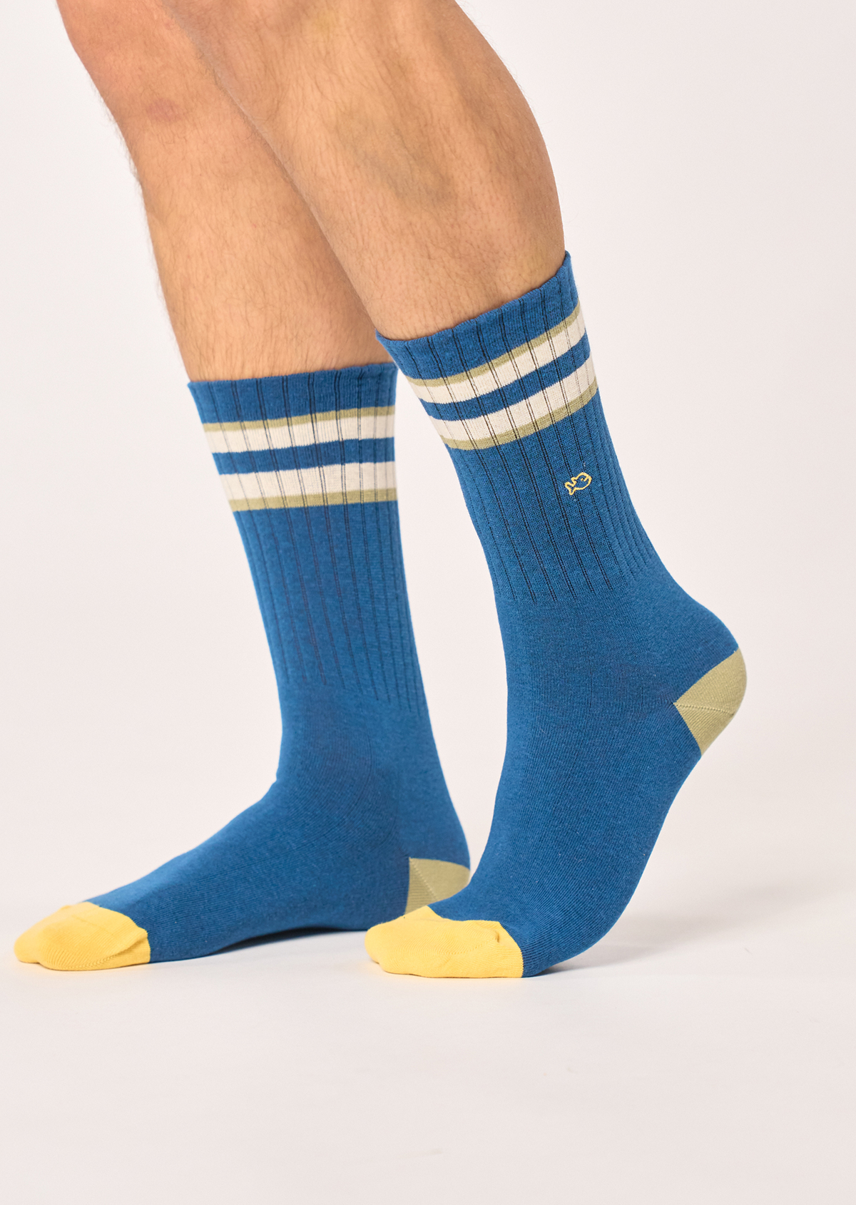 Chaussettes en coton peigné retro BILLYBELT Bleu