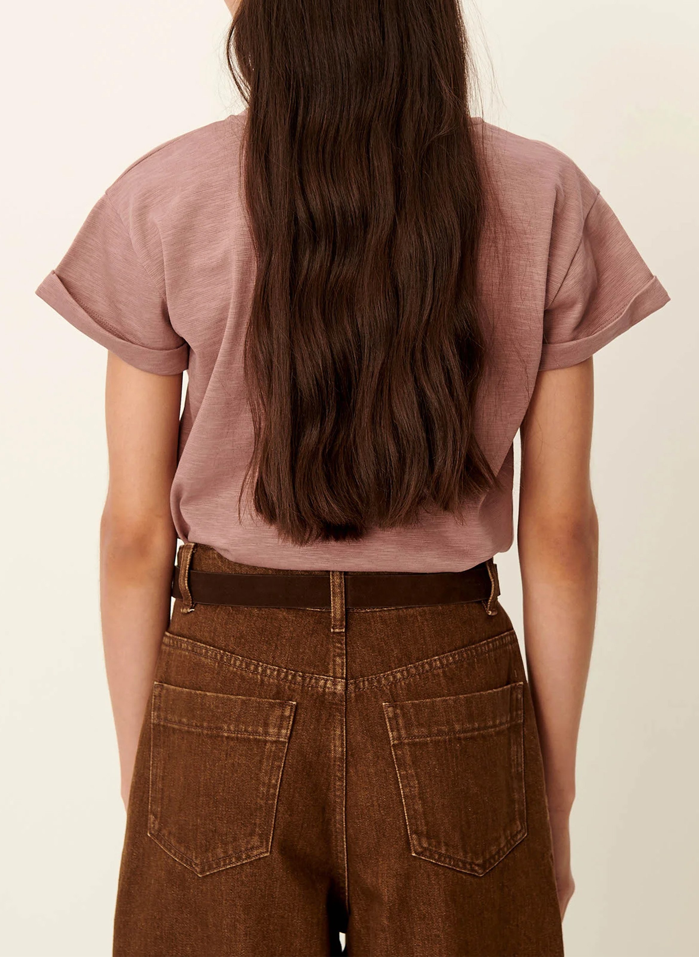 Tee-shirt col rond en coton mélangé albano SESSUN Rose