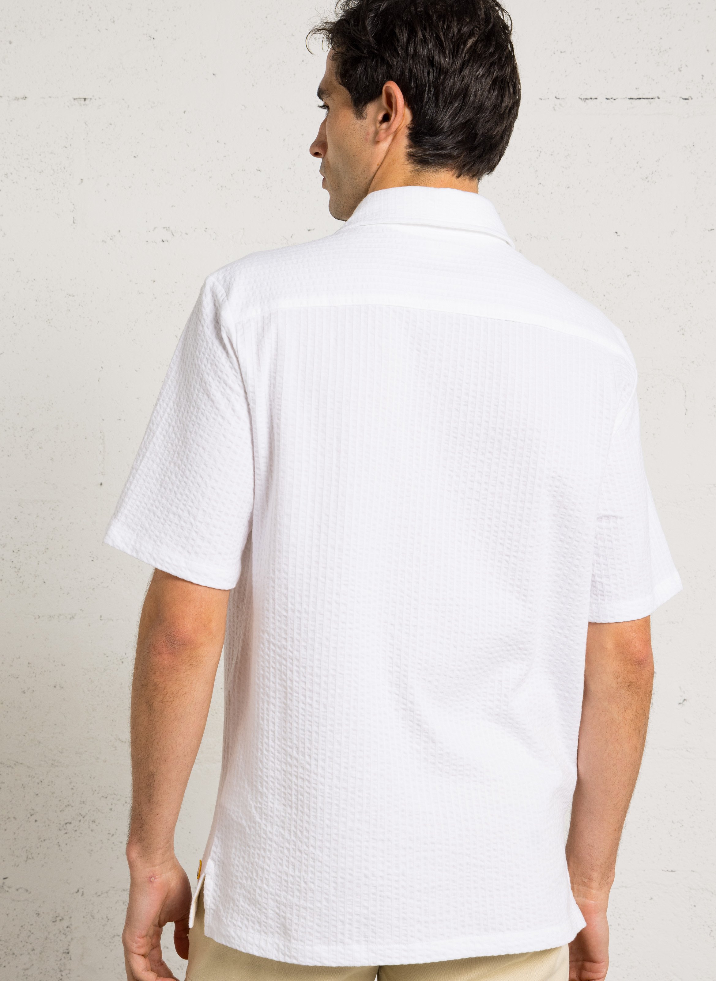 Chemise droite col classique en coton ARMOR-LUX Blanc