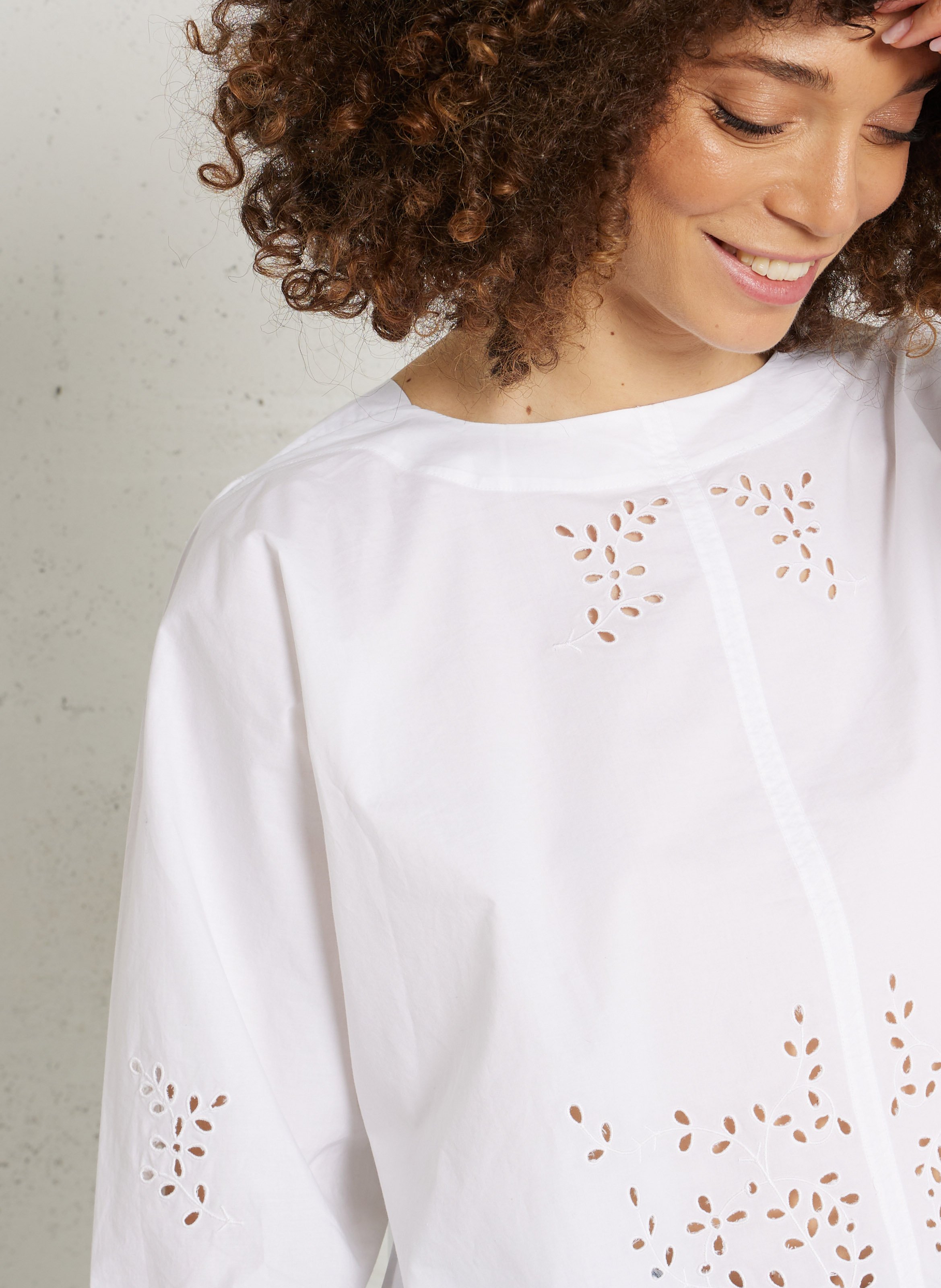 Top col rond en coton hansel SOEUR Blanc