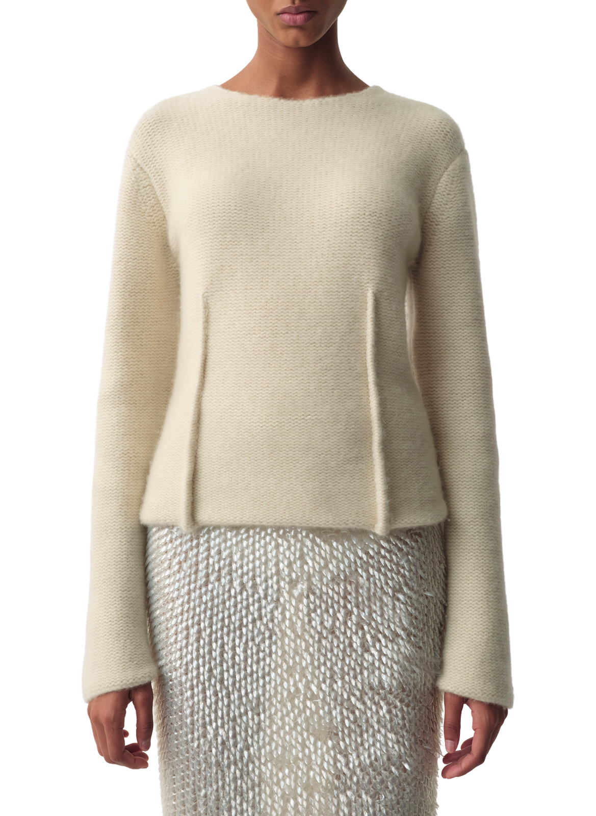Pull cintré en laine Calvin Klein Collection Beige
