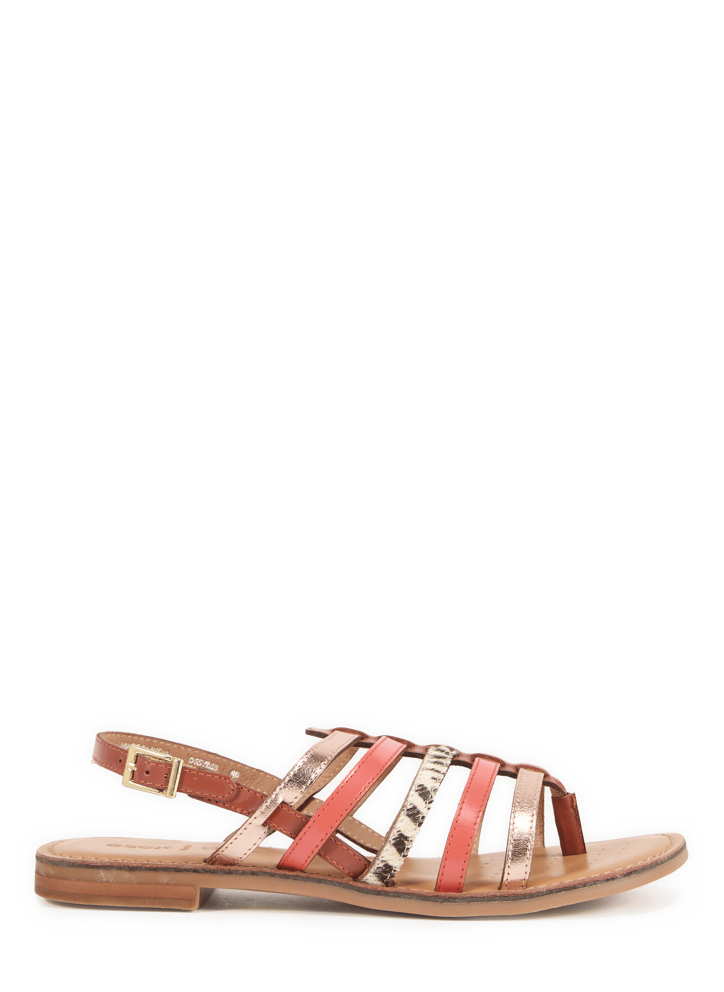 Sandales plates Maddalusia C en cuir GEOX Multicolore