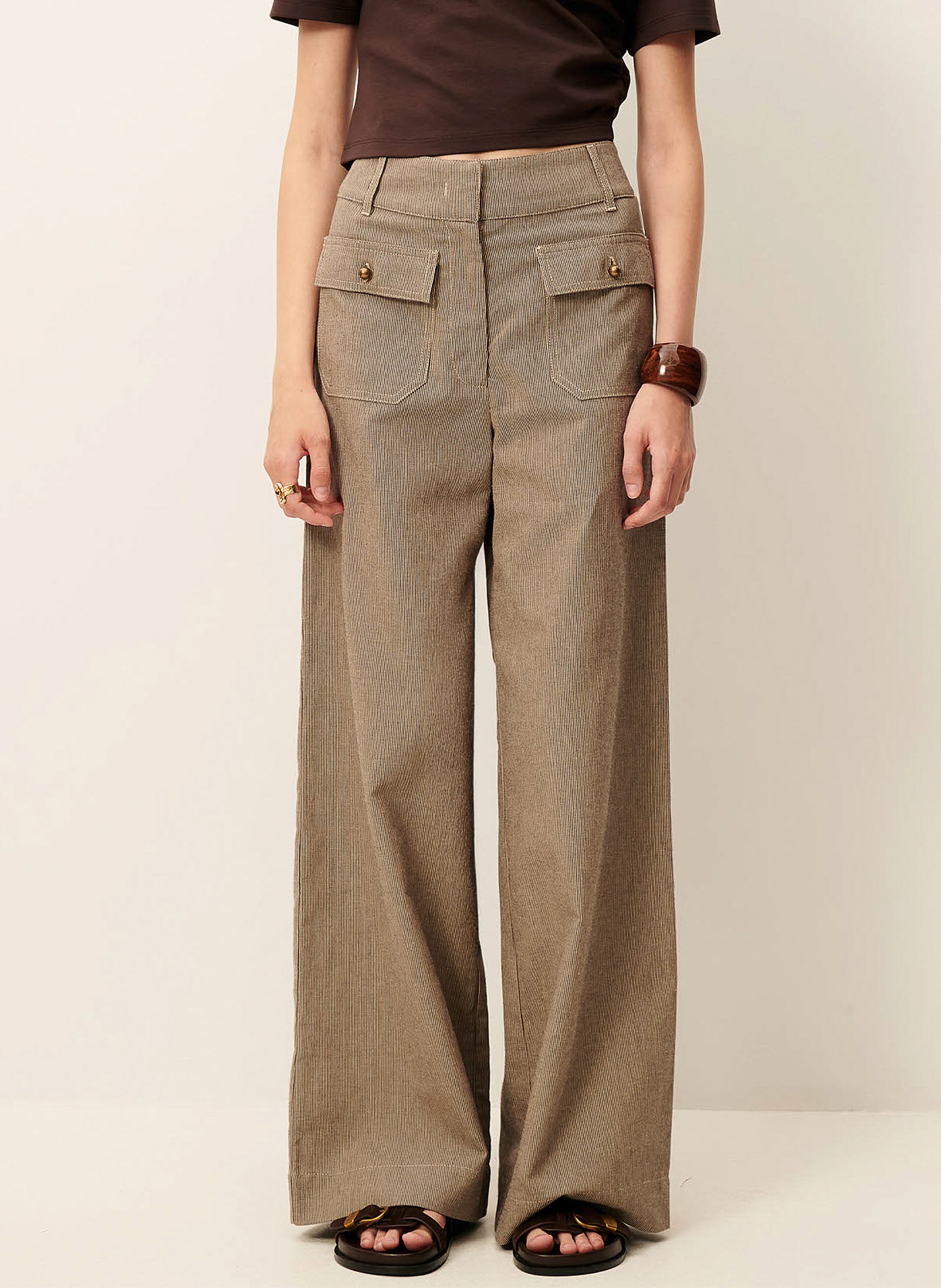 Pantalon large en coton manhaboo SESSUN Beige