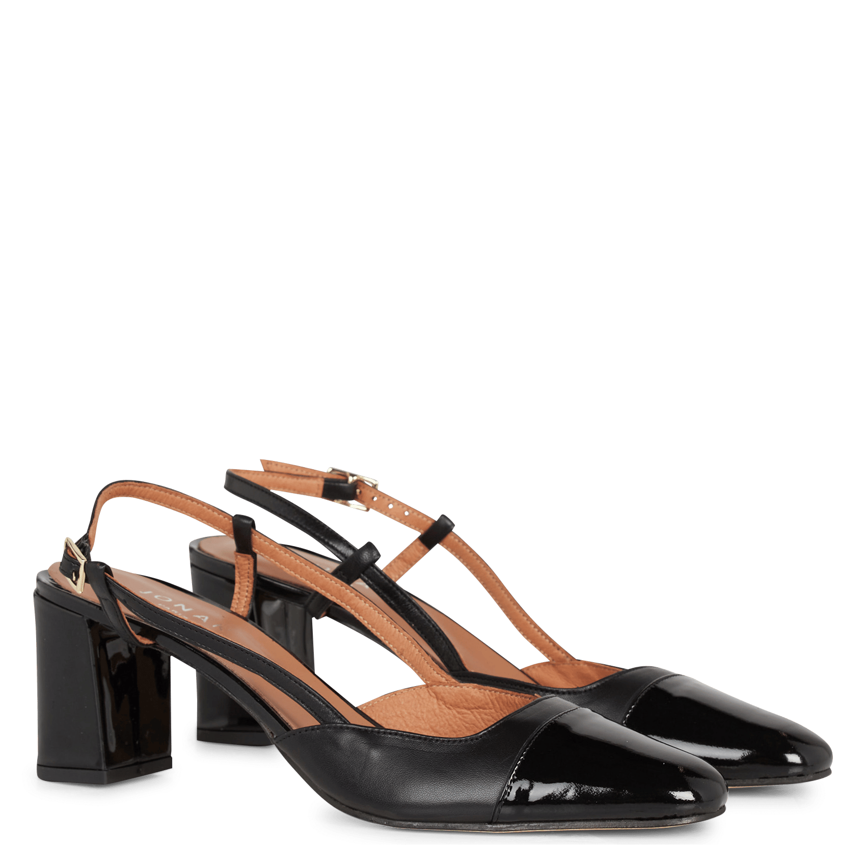 Babies à talons en cuir vernis dhapop JONAK Noir