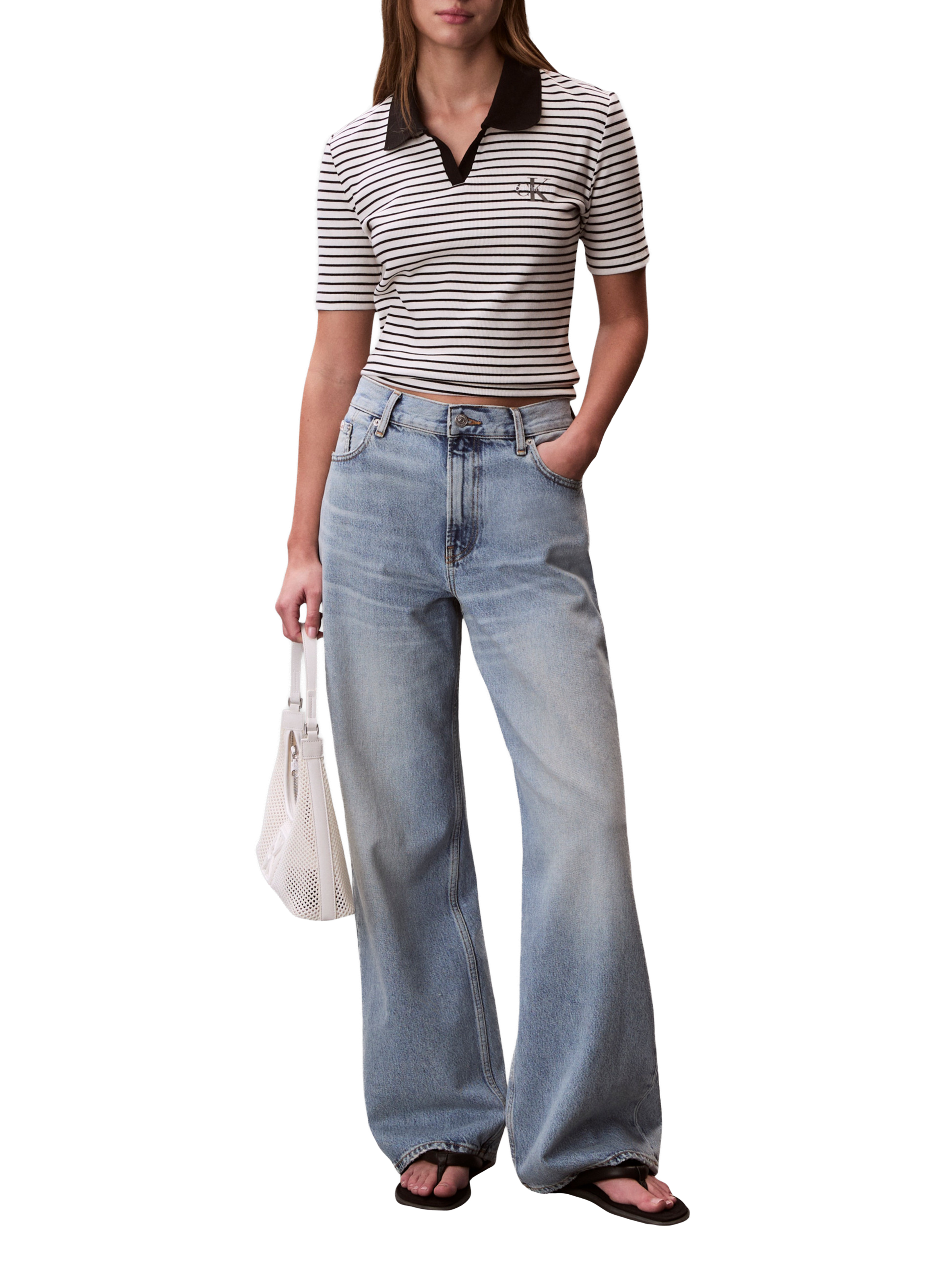 Polo slim en coton mélangé CALVIN KLEIN Multicolore