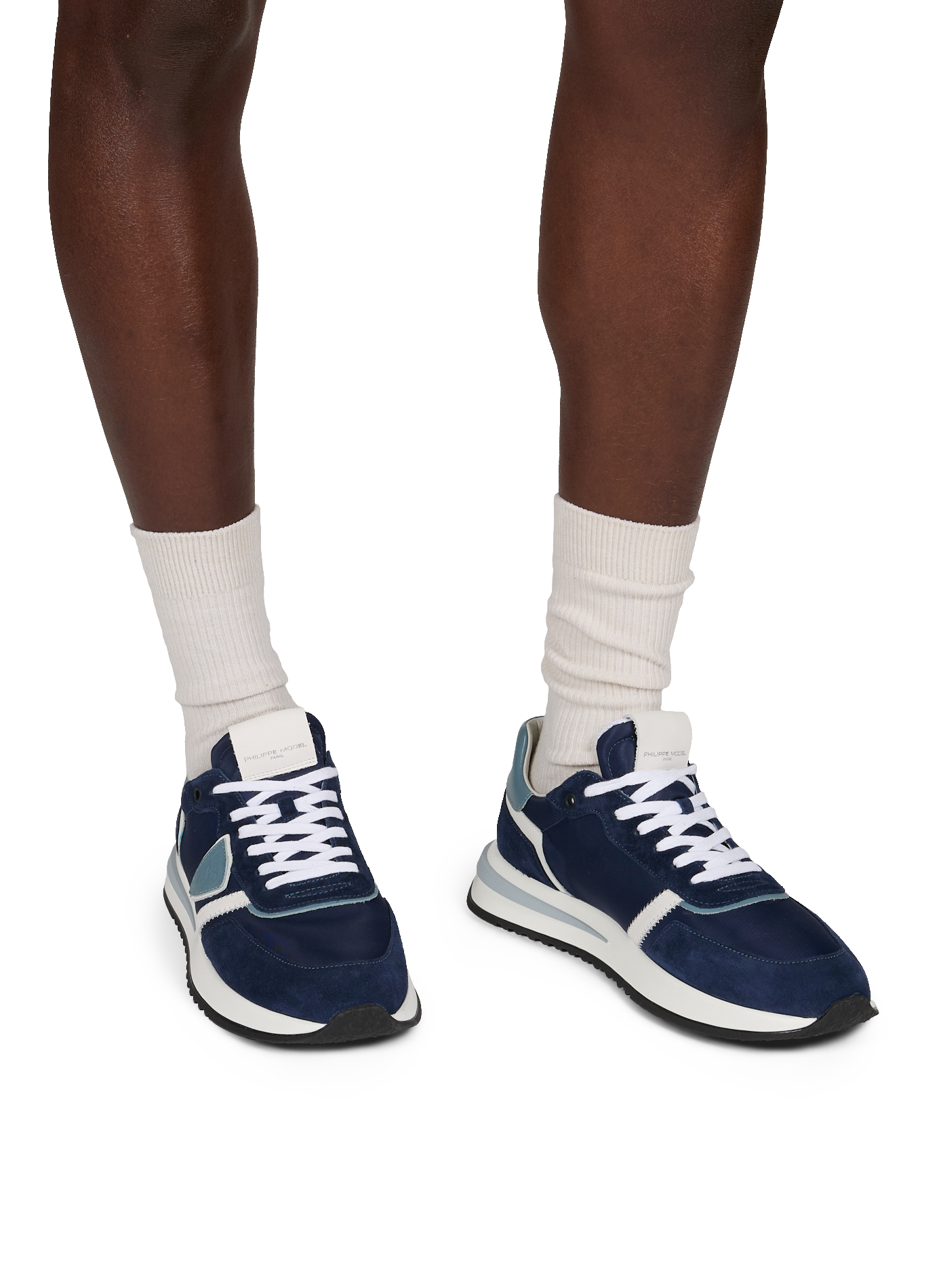 Baskets Tropez 2.1 en cuir mélangé PHILIPPE MODEL Bleu