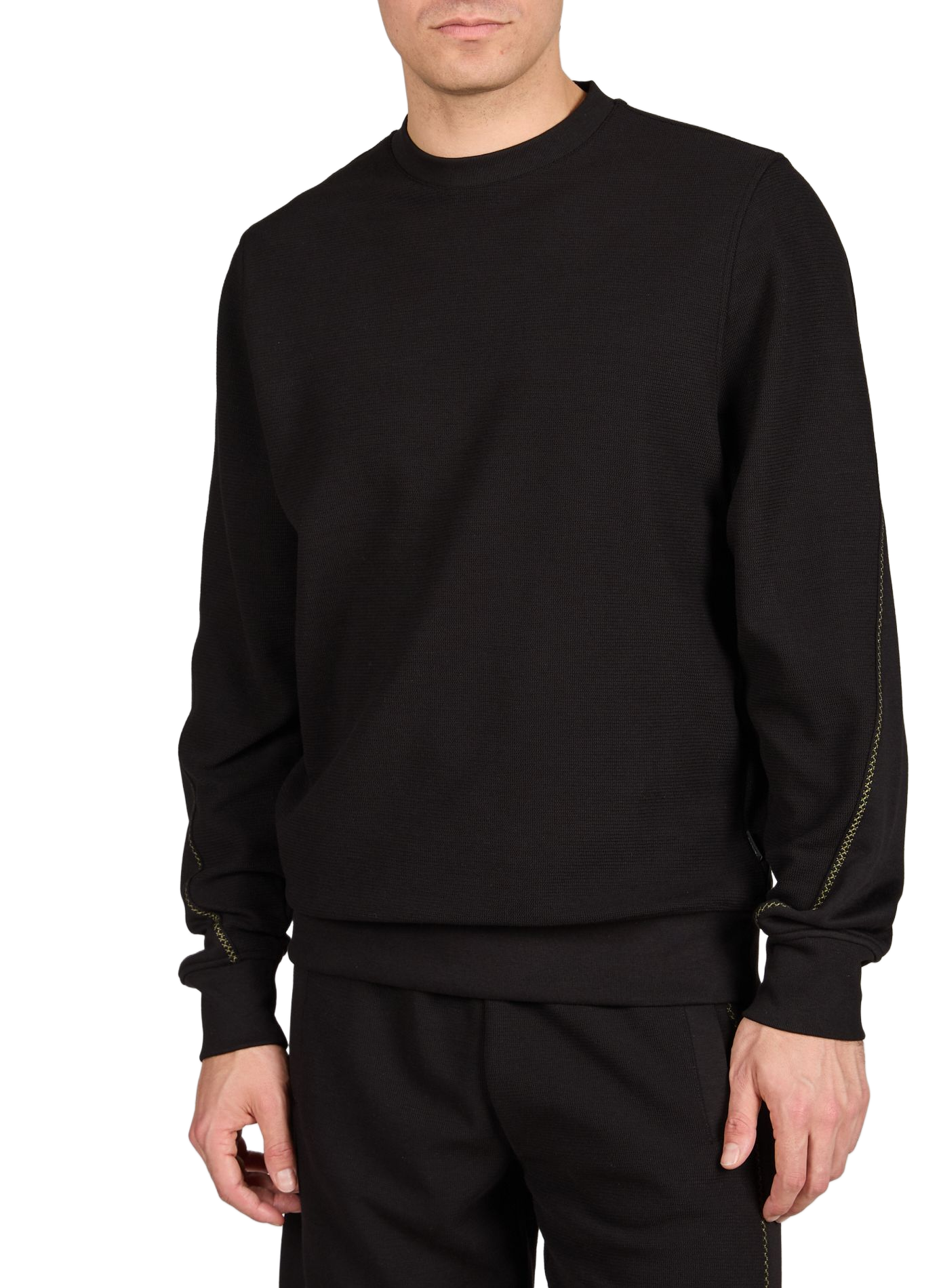 Sweatshirt in blended piqué cotton with horizontal stripe at the back PAUL SMITH Black