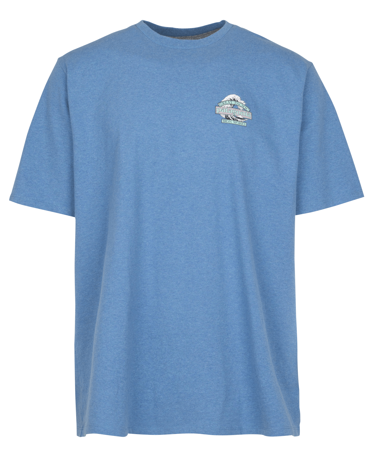 Straight round-neck t-shirt in blended recycled cotton PATAGONIA Blue