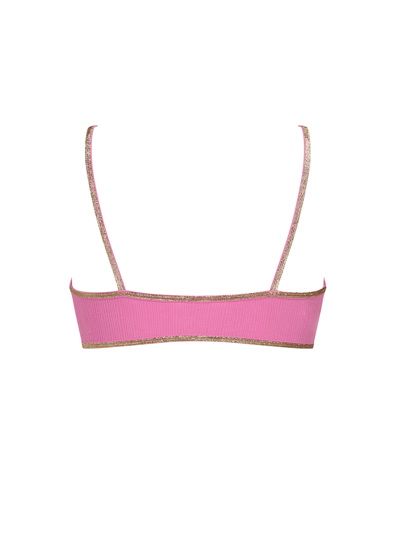 Textured bralette with gold trim LA NOUVELLE Pink