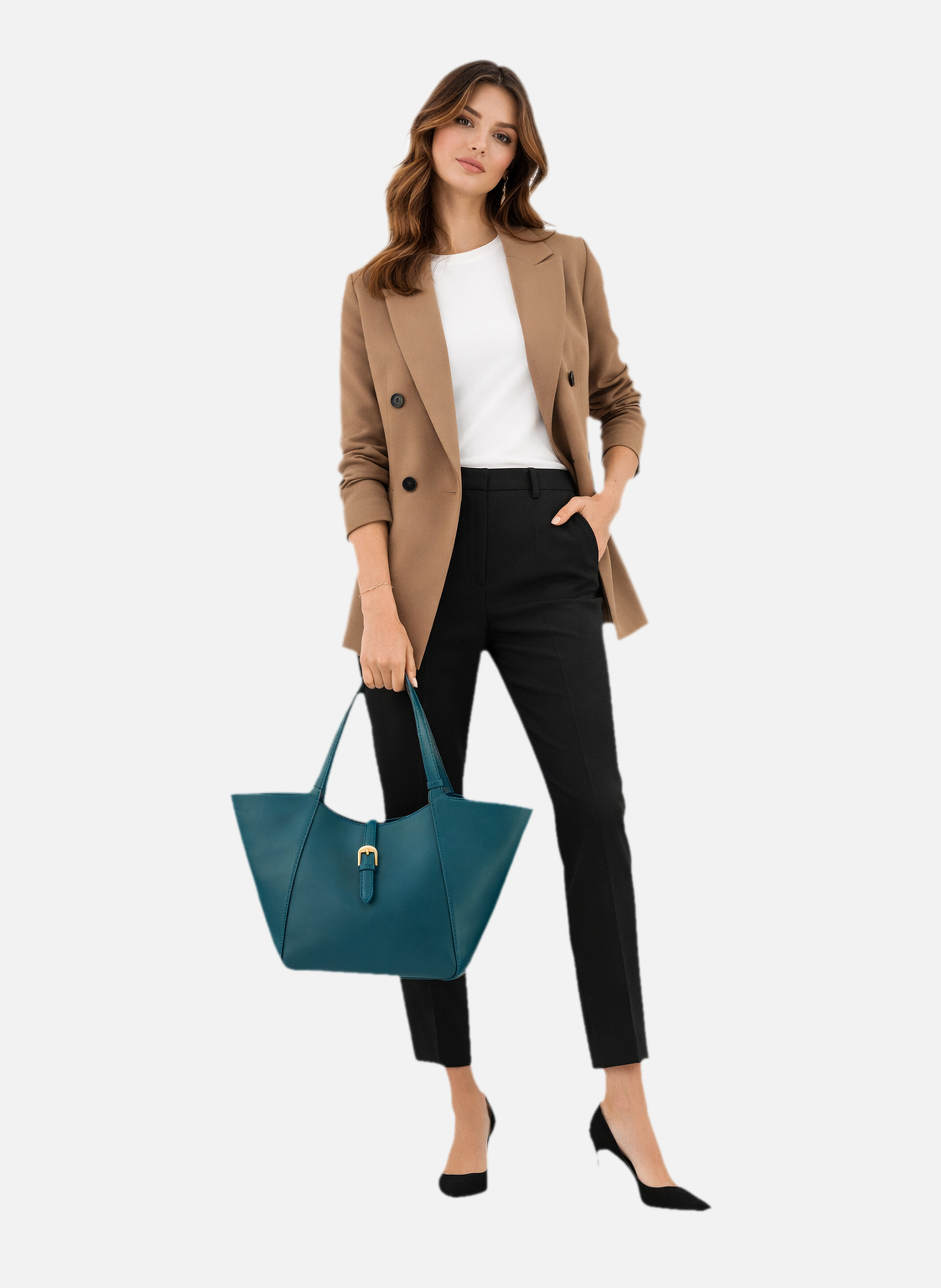 L'envolée | sac porté épaule gm | Bleu POURCHET Femme