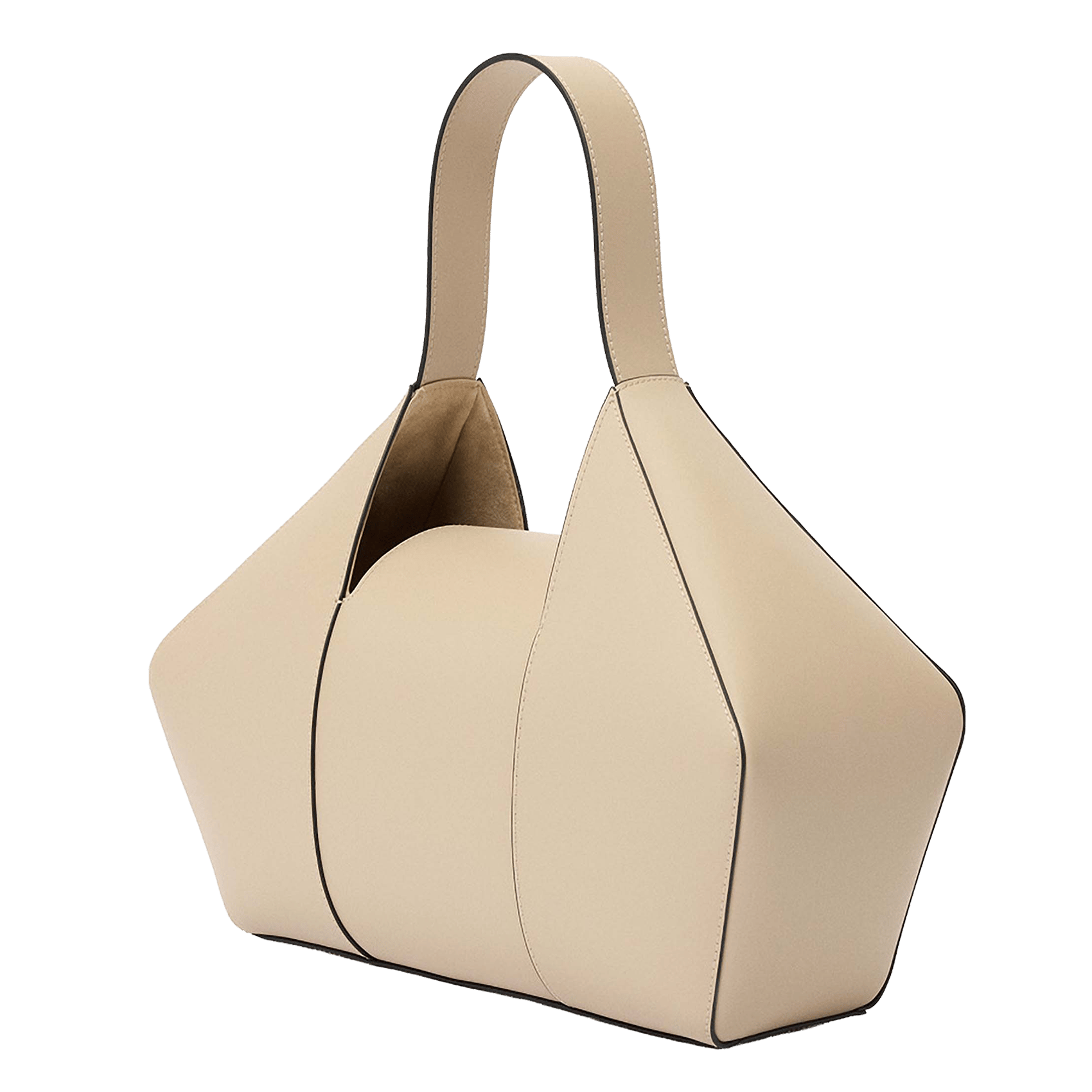 Sac cabas en cuir fractal SIMORRA Beige