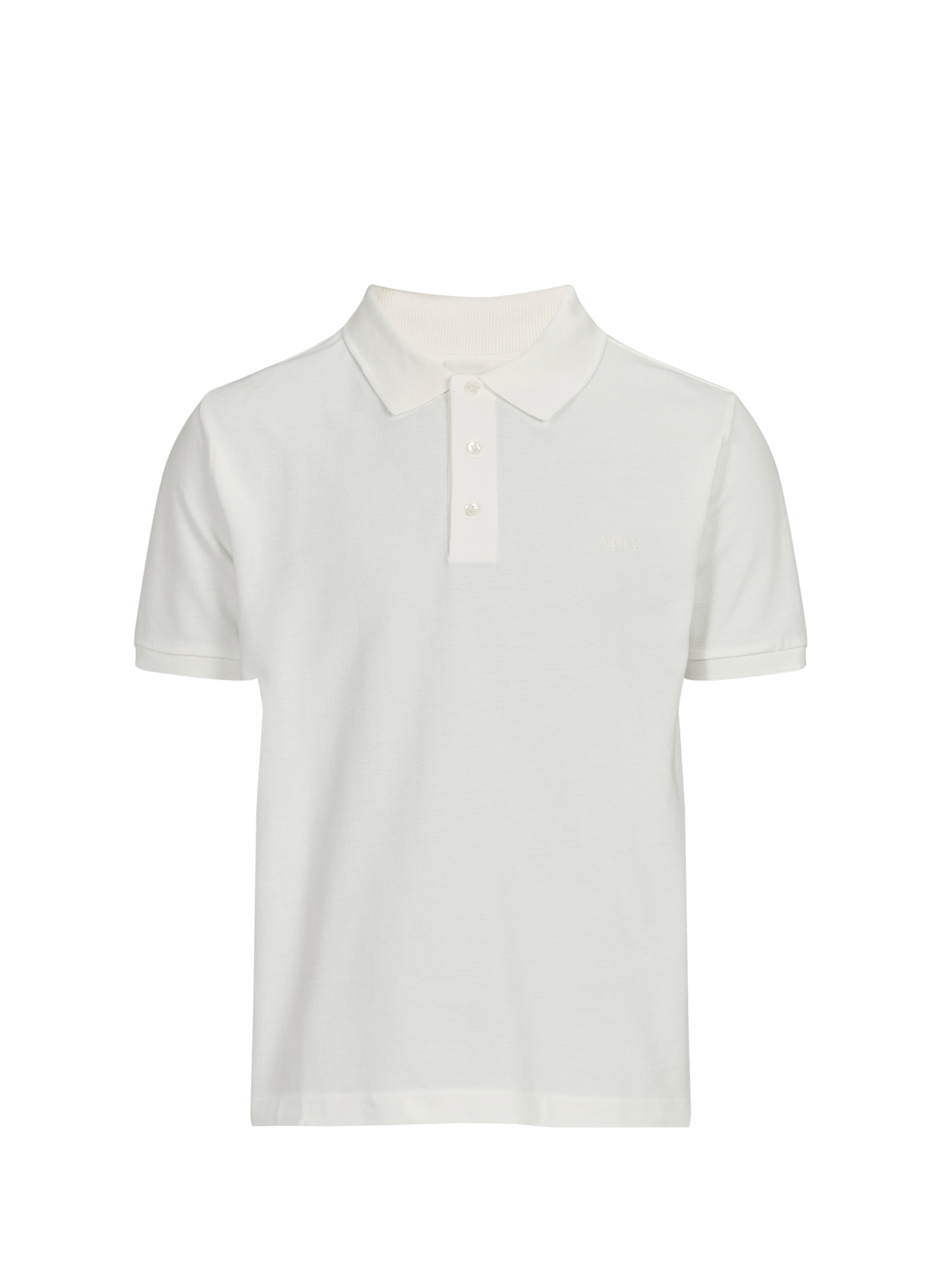 Solid short-sleeve straight fit polo A.P.C. White