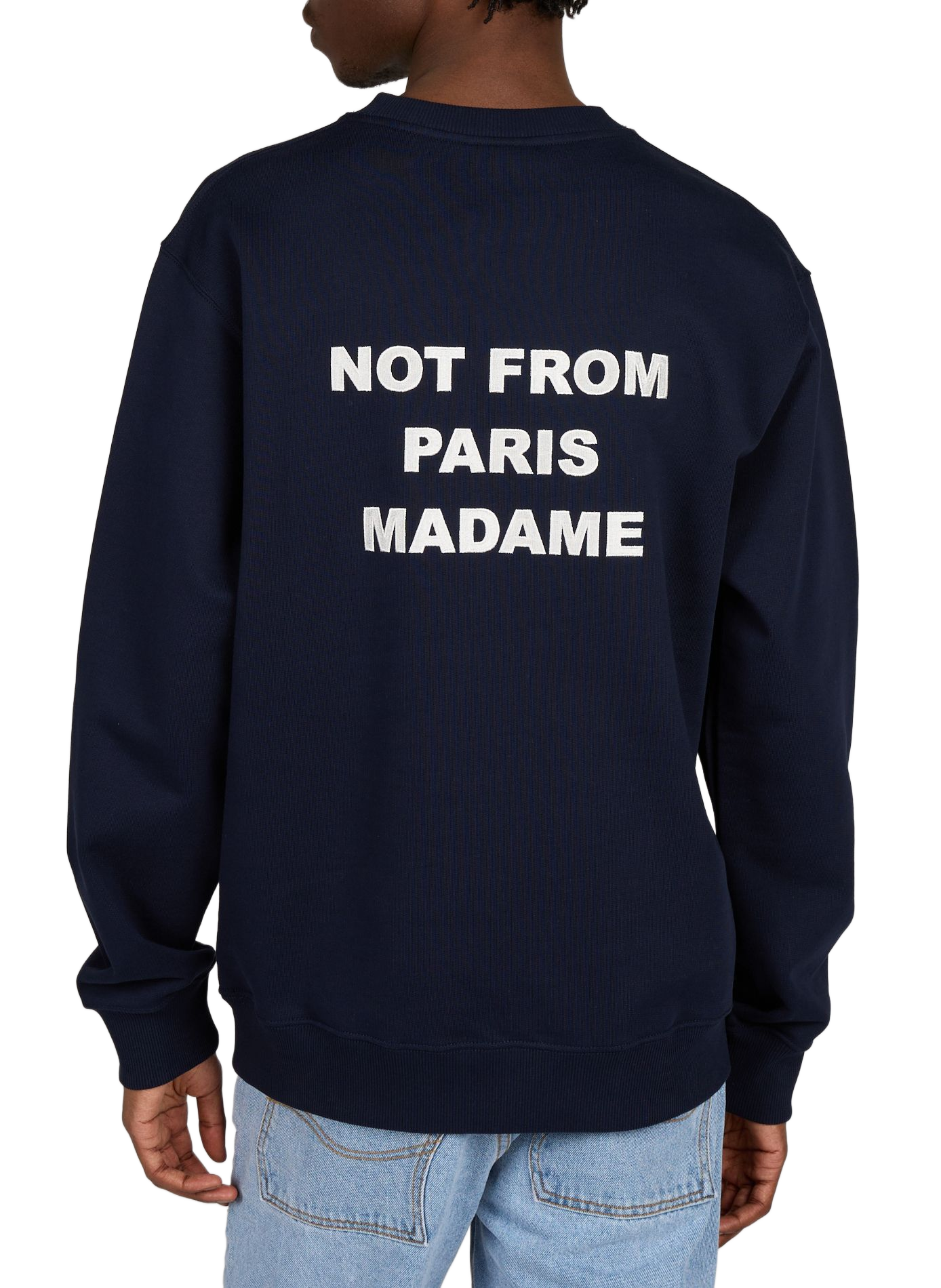 Slogan cotton sweatshirt DROLE DE MONSIEUR Blue