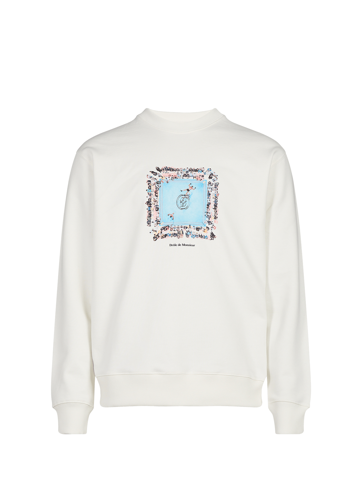 Cotton sweatshirt with pattern DROLE DE MONSIEUR White