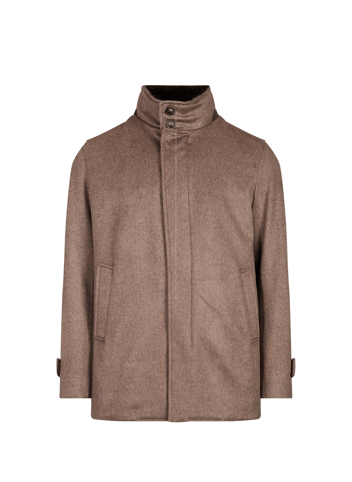 Mid-length solid cashmere coat HERNO Brown