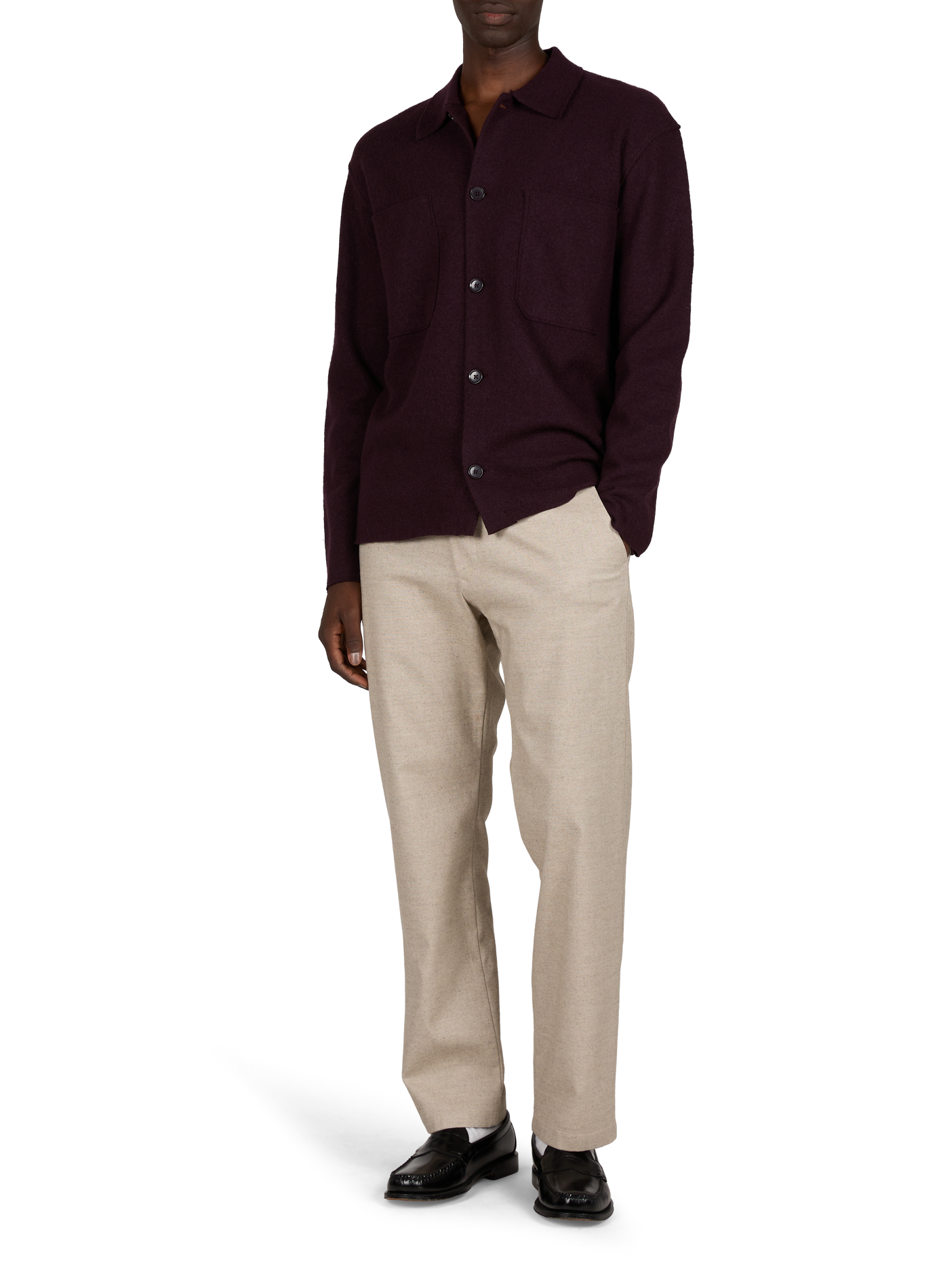 Straight merino wool overshirt NN.07 Red