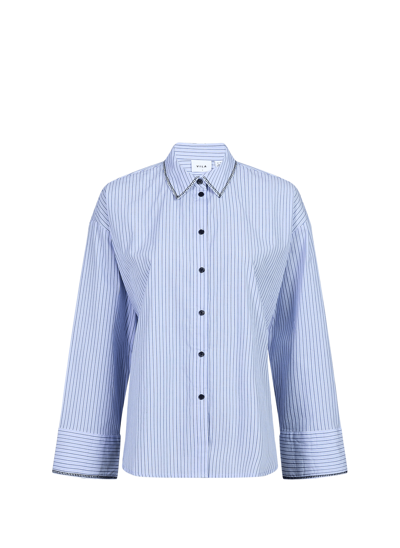 Straight striped shirt with a classic collar VILA Blue