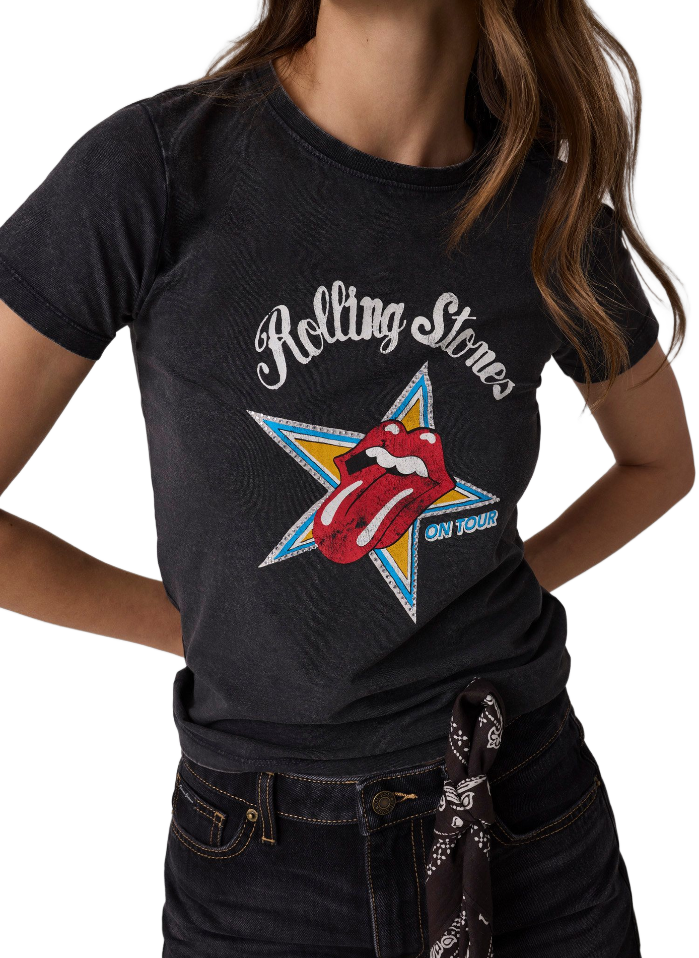 Printed cotton-blend T-Shirt GUESS Black