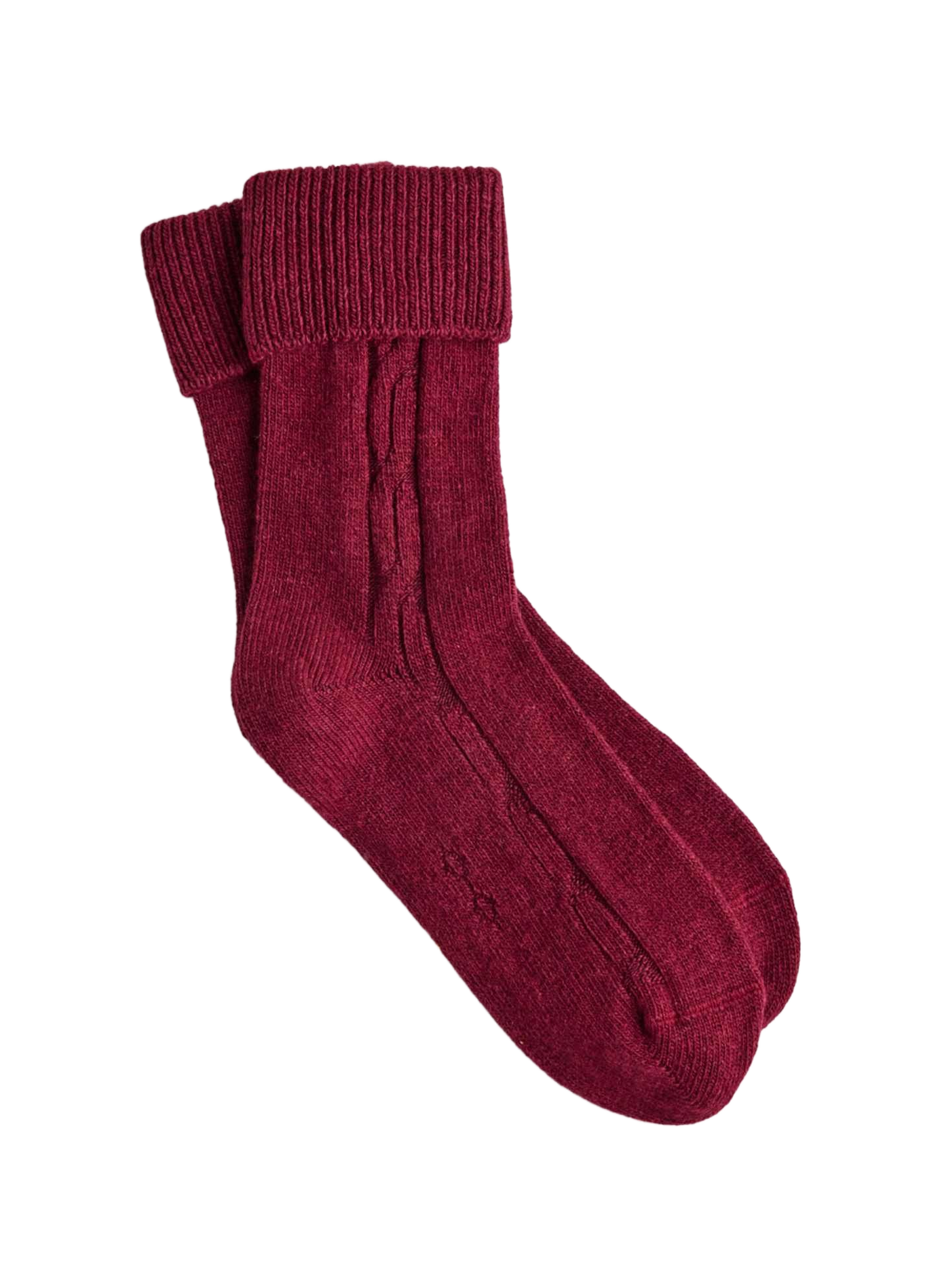 Calze corte a risvolto in lana e cashmere misto LE BOURGET Rosso