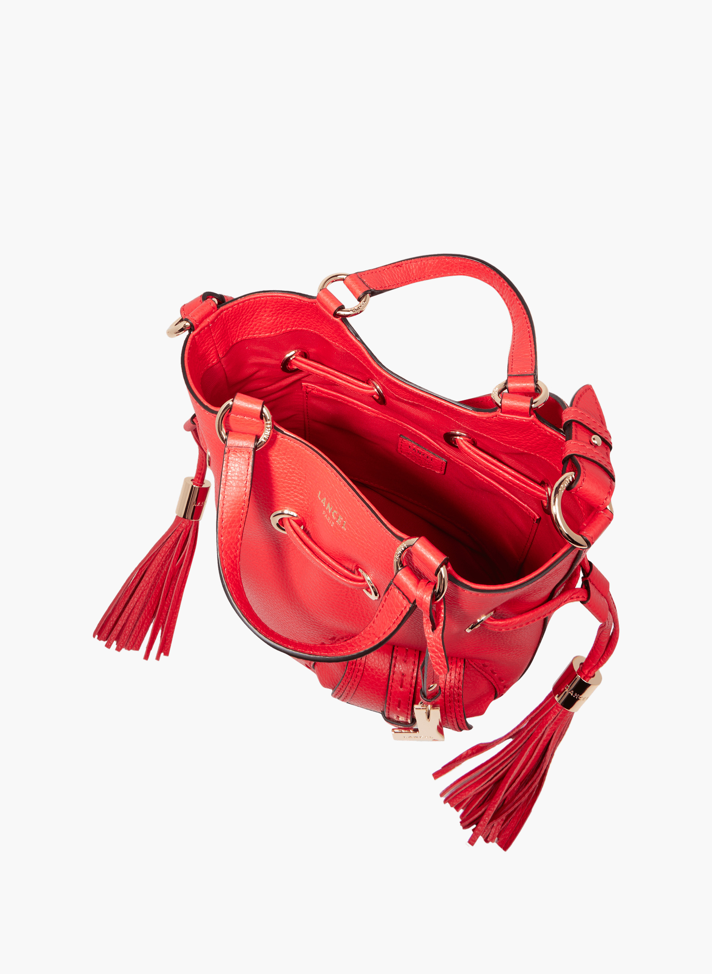 Sac seau s premier flirt de lancel en cuir LANCEL Rouge