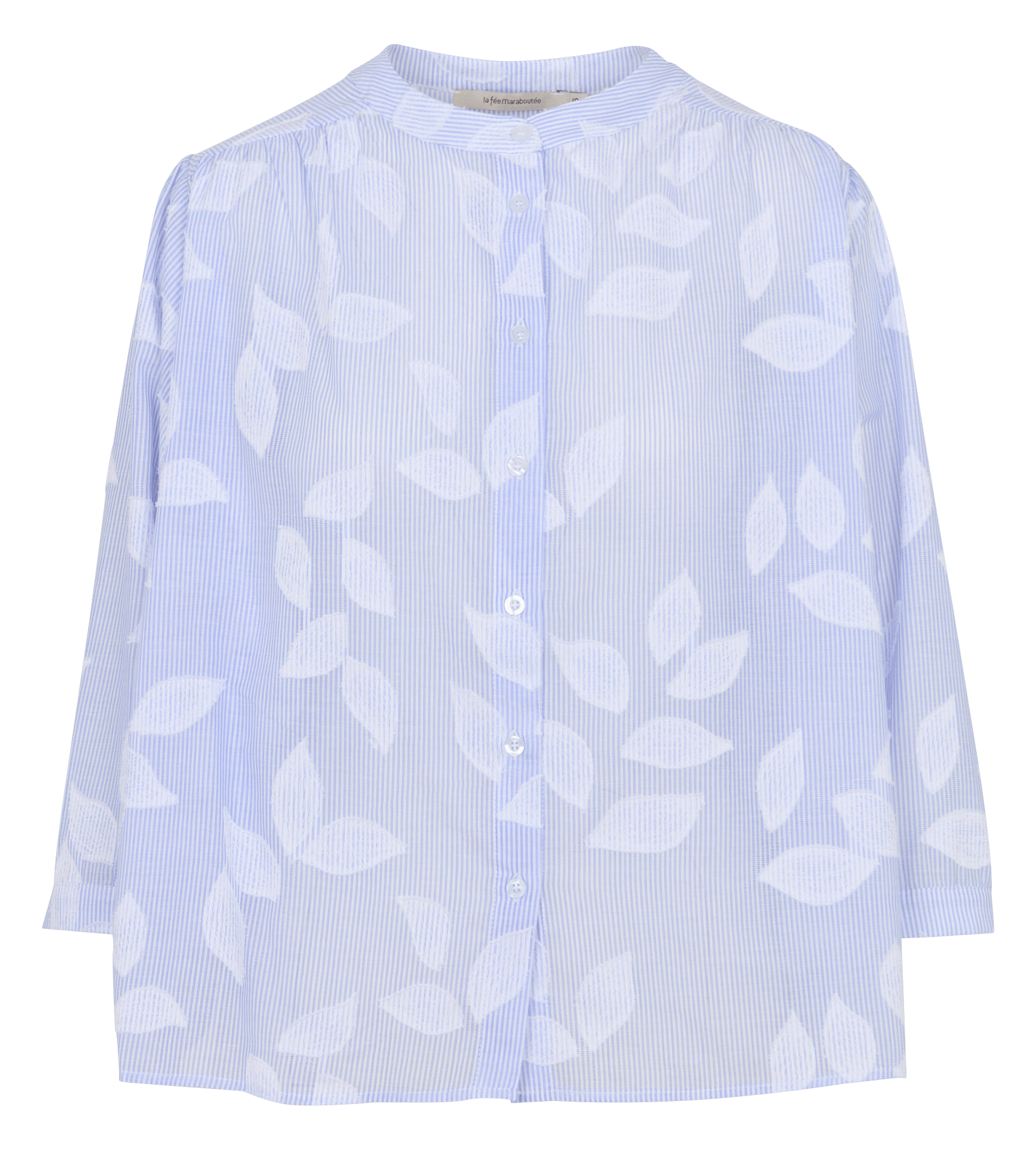 Ruimvallend katoenen overhemd met mao-kraag LA FEE MARABOUTEE Blauw