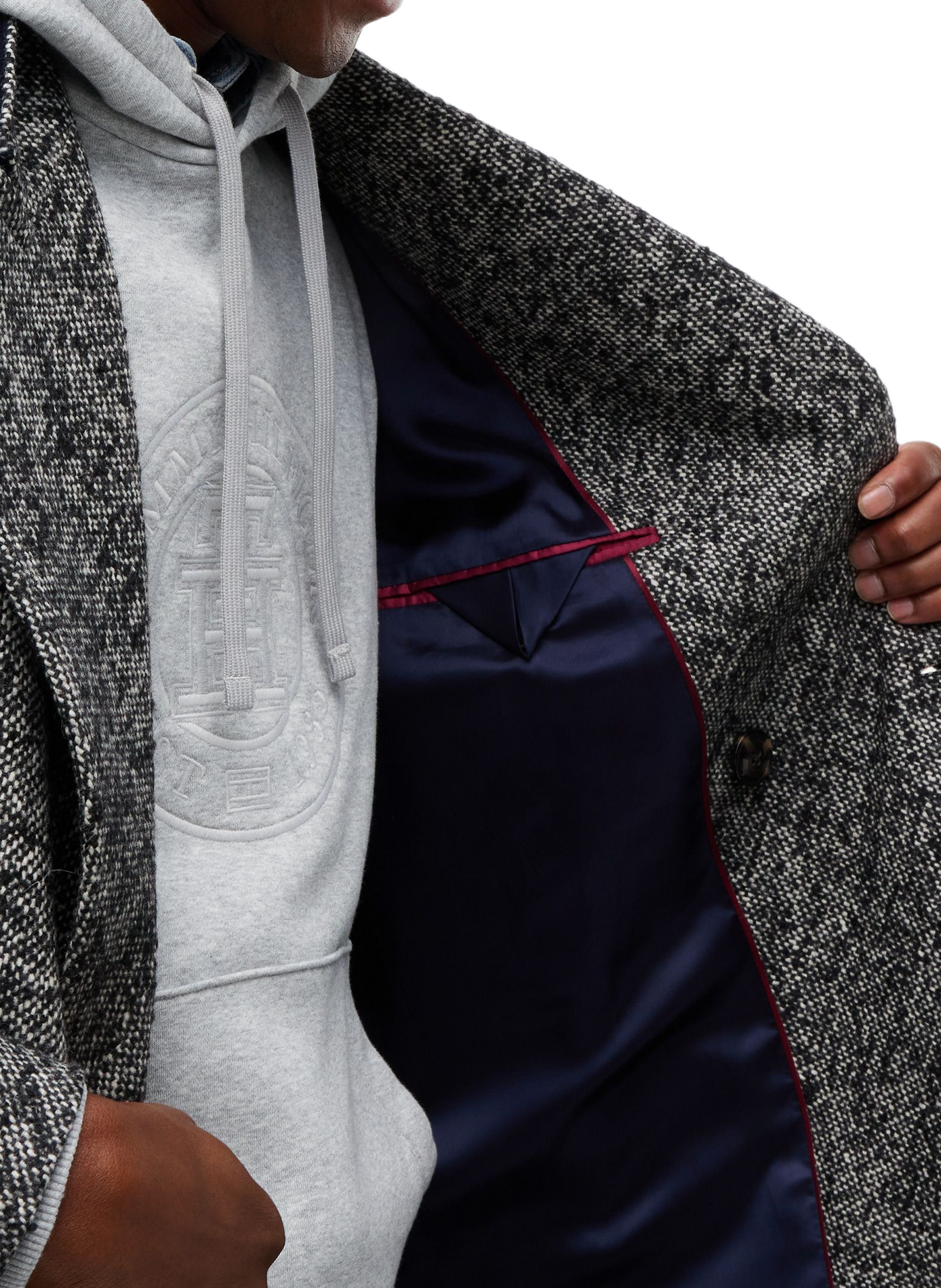 Long wool-blend coat TOMMY HILFIGER Grey