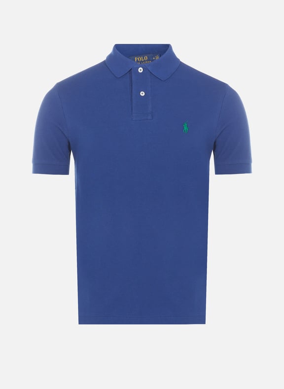 Polo slim en coton piqué Bleu by POLO RALPH LAUREN POLO RALPH LAUREN Polo slim en coton piqué Bleu