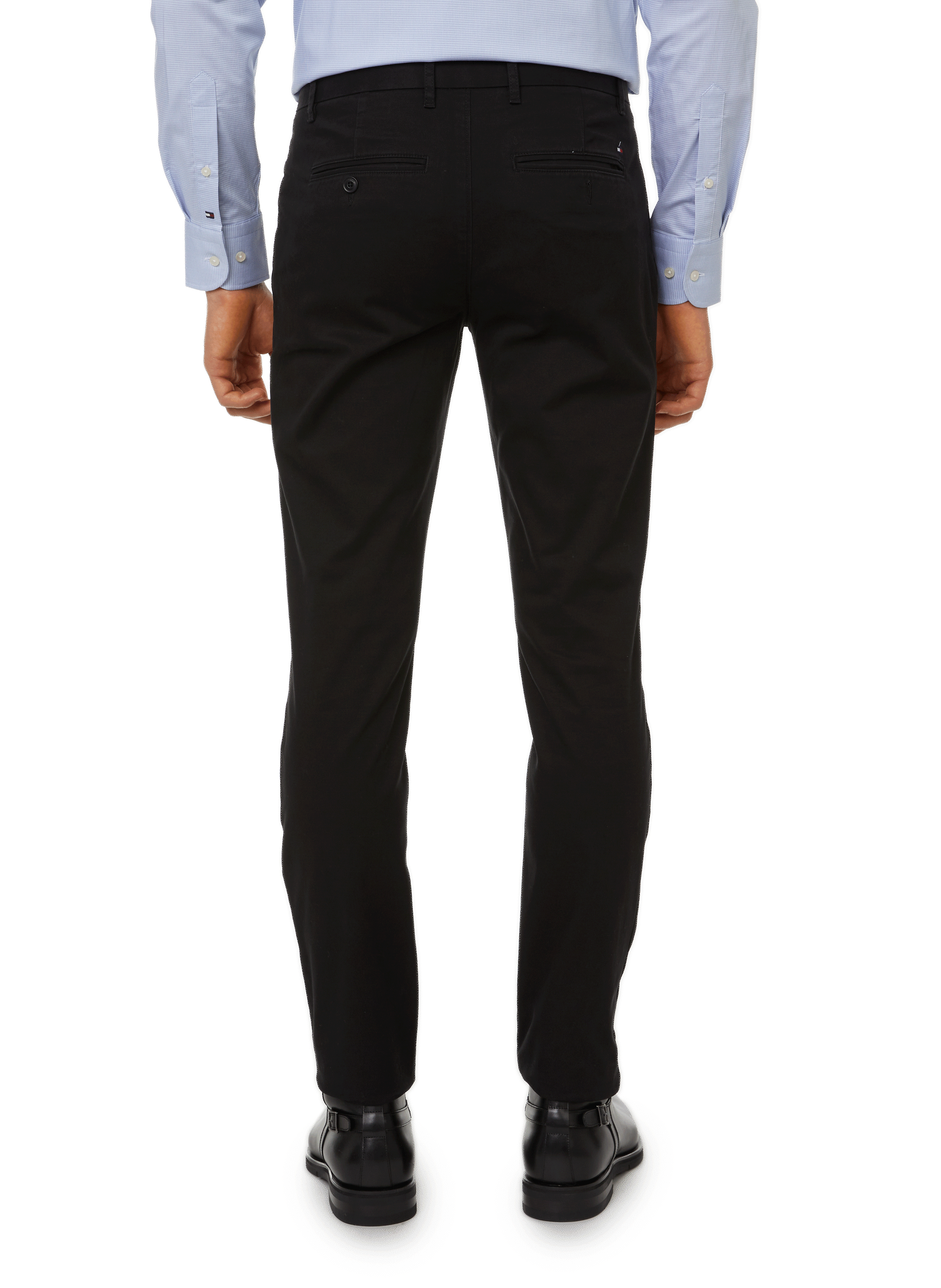 Pantalon chino droit en coton mélangé TOMMY HILFIGER Noir