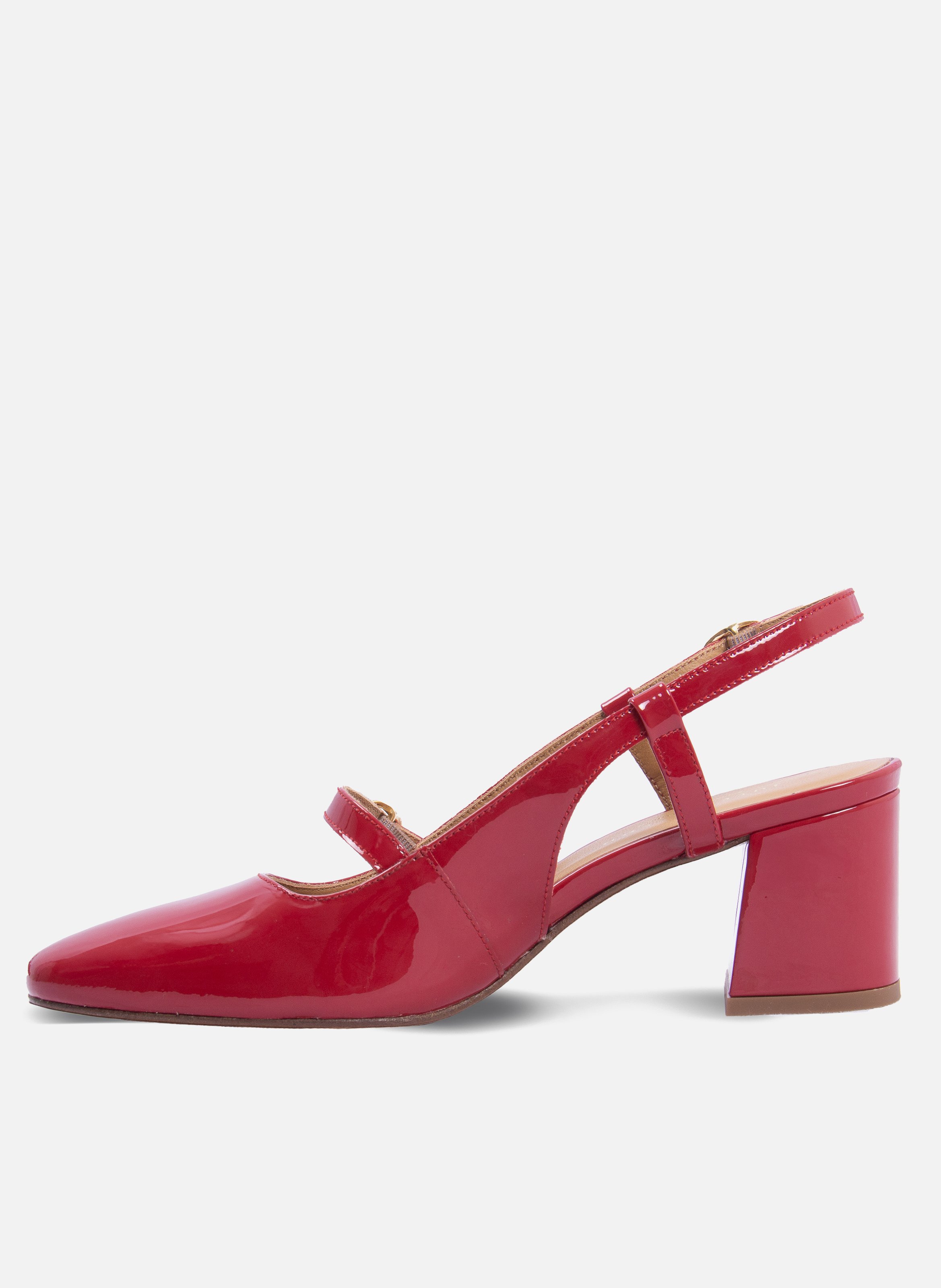 Escarpins slingback cuir vernis JULES & JENN Rouge