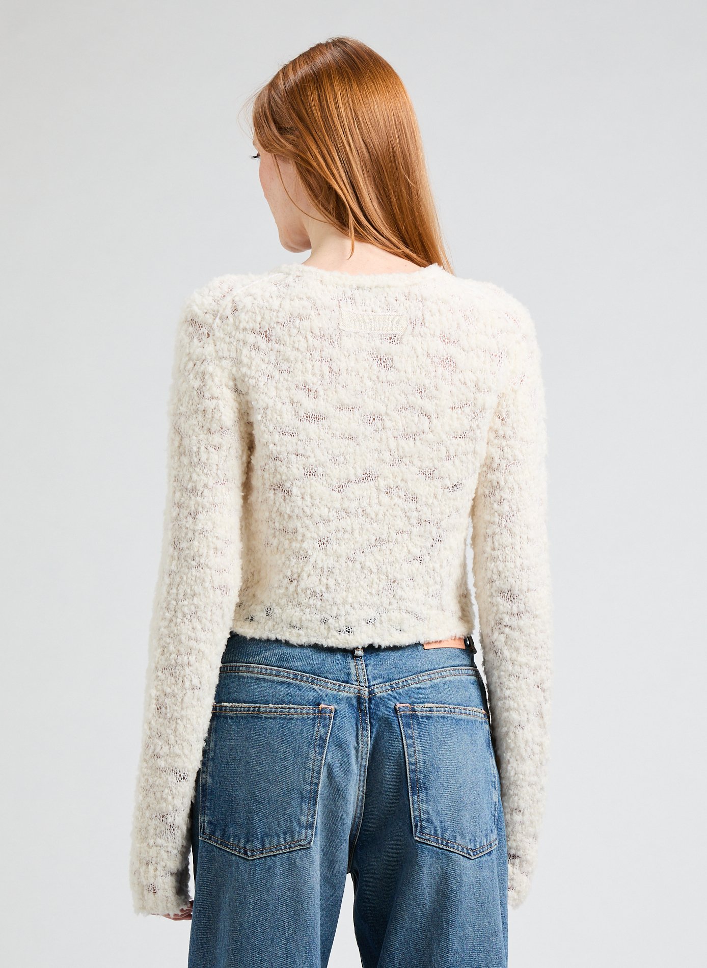 Cardigan with bow in blended wool ACNE STUDIOS Multicolour